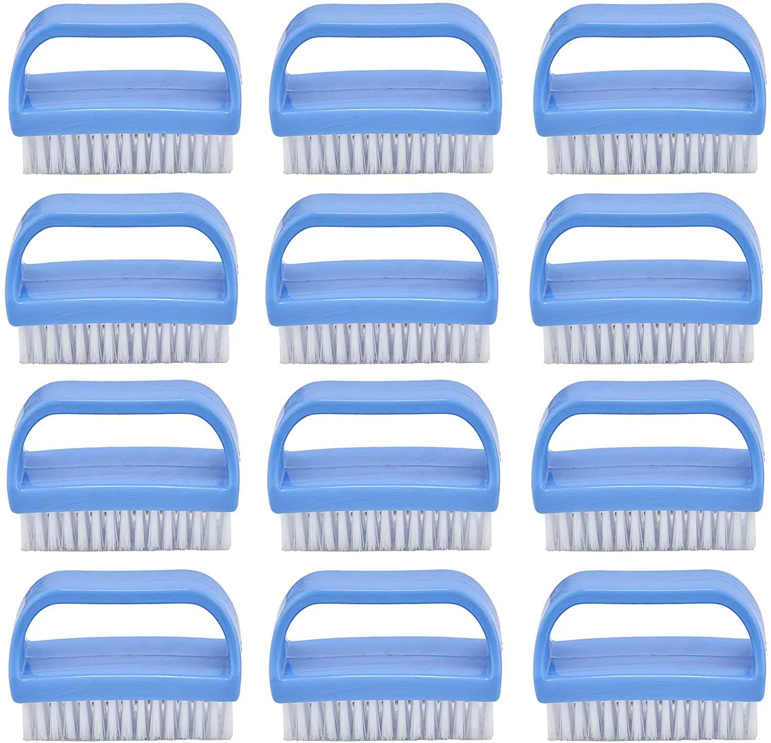Superio Stiff Nail Brush Cleaner with Handle 3 Pack, Durable Scrub Brush, Clean Toes, Fingernails- Hand Scrubber- All-Purpose Cleaning Brush for Home, Kitchen, Work- Stiff Bristles, Easy to Use