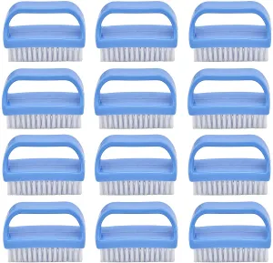 Superio Stiff Nail Brush Cleaner with Handle 3 Pack, Durable Scrub Brush, Clean Toes, Fingernails- Hand Scrubber- All-Purpose Cleaning Brush for Home, Kitchen, Work- Stiff Bristles, Easy to Use