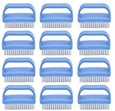 Superio Stiff Nail Brush Cleaner with Handle 3 Pack, Durable Scrub Brush, Clean Toes, Fingernails- Hand Scrubber- All-Purpose Cleaning Brush for Home, Kitchen, Work- Stiff Bristles, Easy to Use