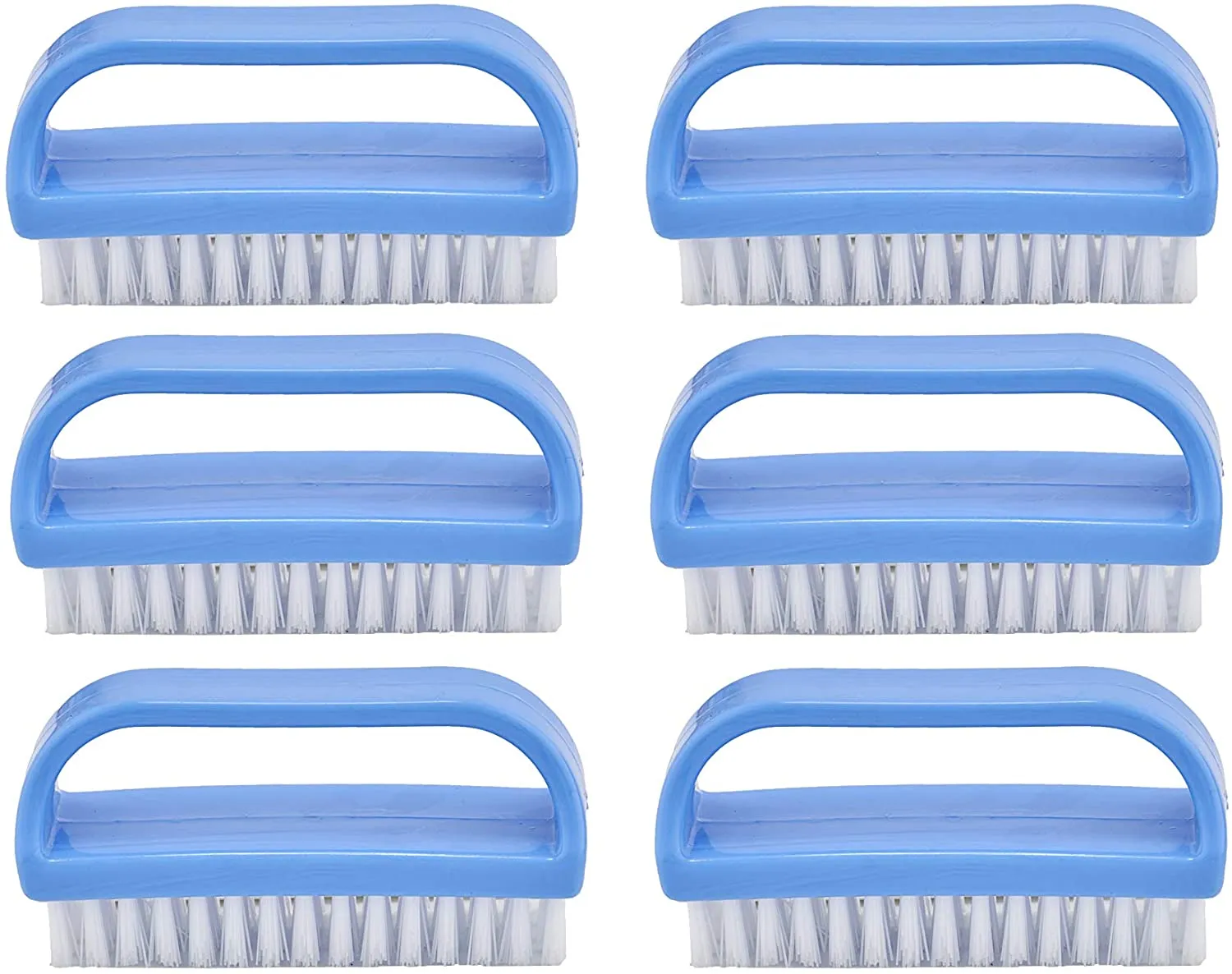Superio Stiff Nail Brush Cleaner with Handle 3 Pack, Durable Scrub Brush, Clean Toes, Fingernails- Hand Scrubber- All-Purpose Cleaning Brush for Home, Kitchen, Work- Stiff Bristles, Easy to Use