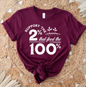 Support The 2% White Ink T-Shirt (XS-4XL) - Multiple Colors!