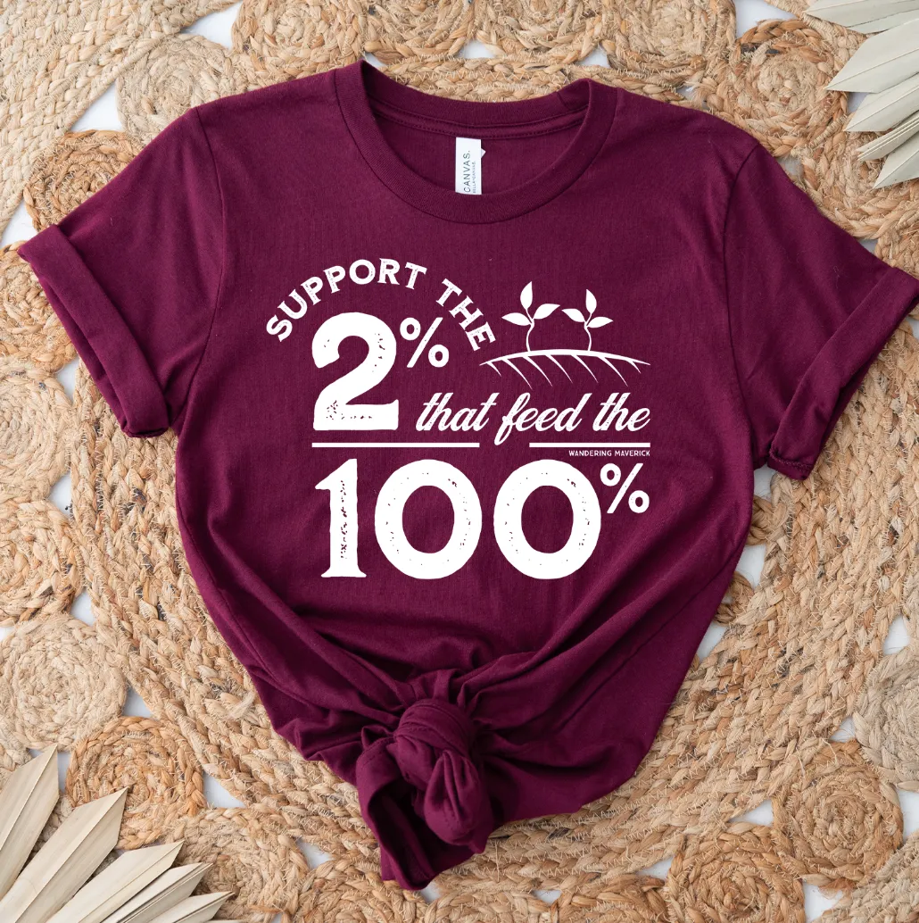 Support The 2% White Ink T-Shirt (XS-4XL) - Multiple Colors!