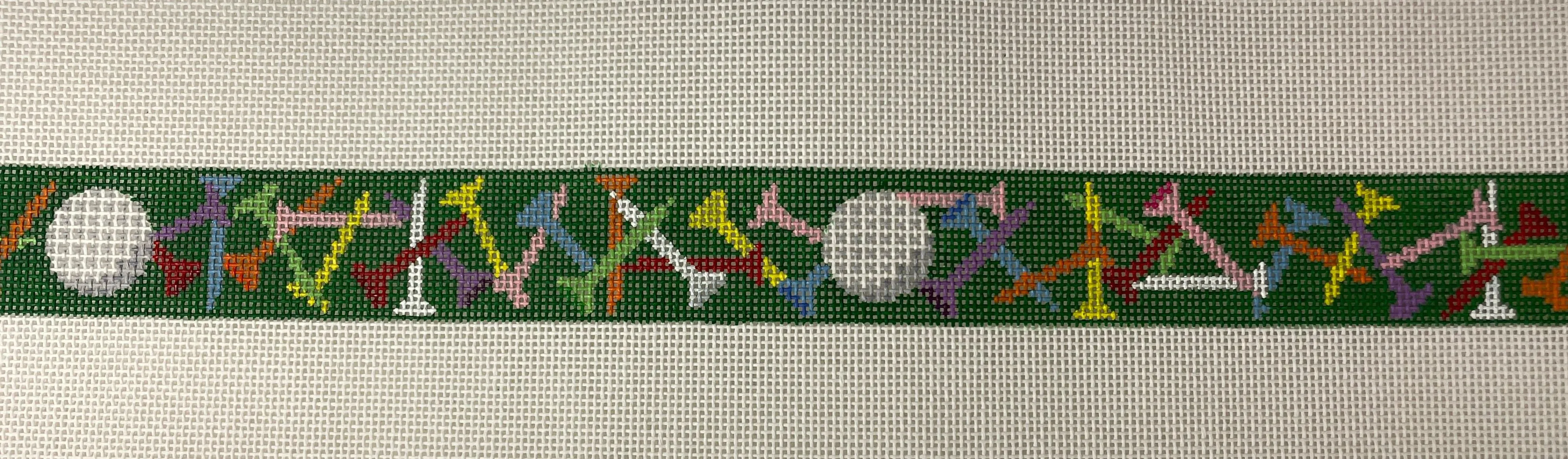 Susan Roberts Needlepoint MH3523 Golf Balls and Tee's Belt