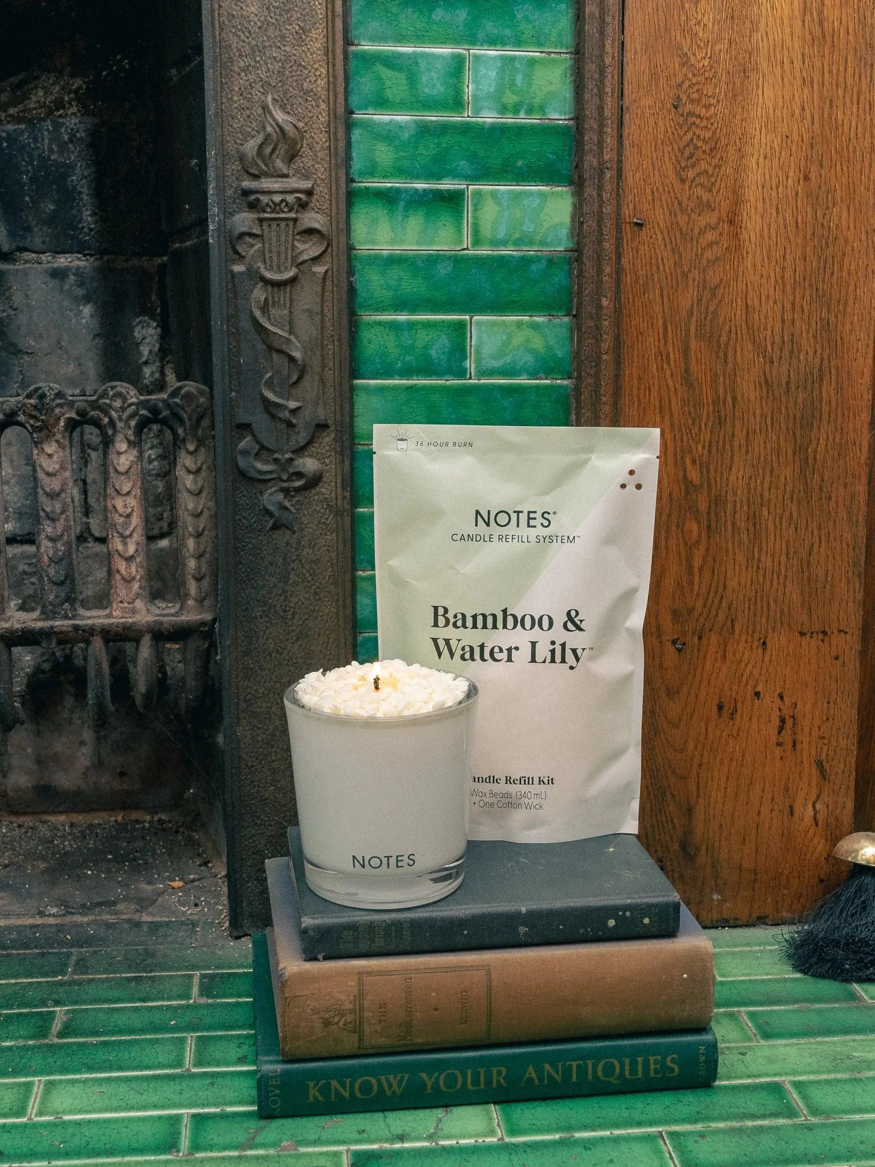 Sustainable Candle Refill Kit - NOTES Bamboo & Waterlilly