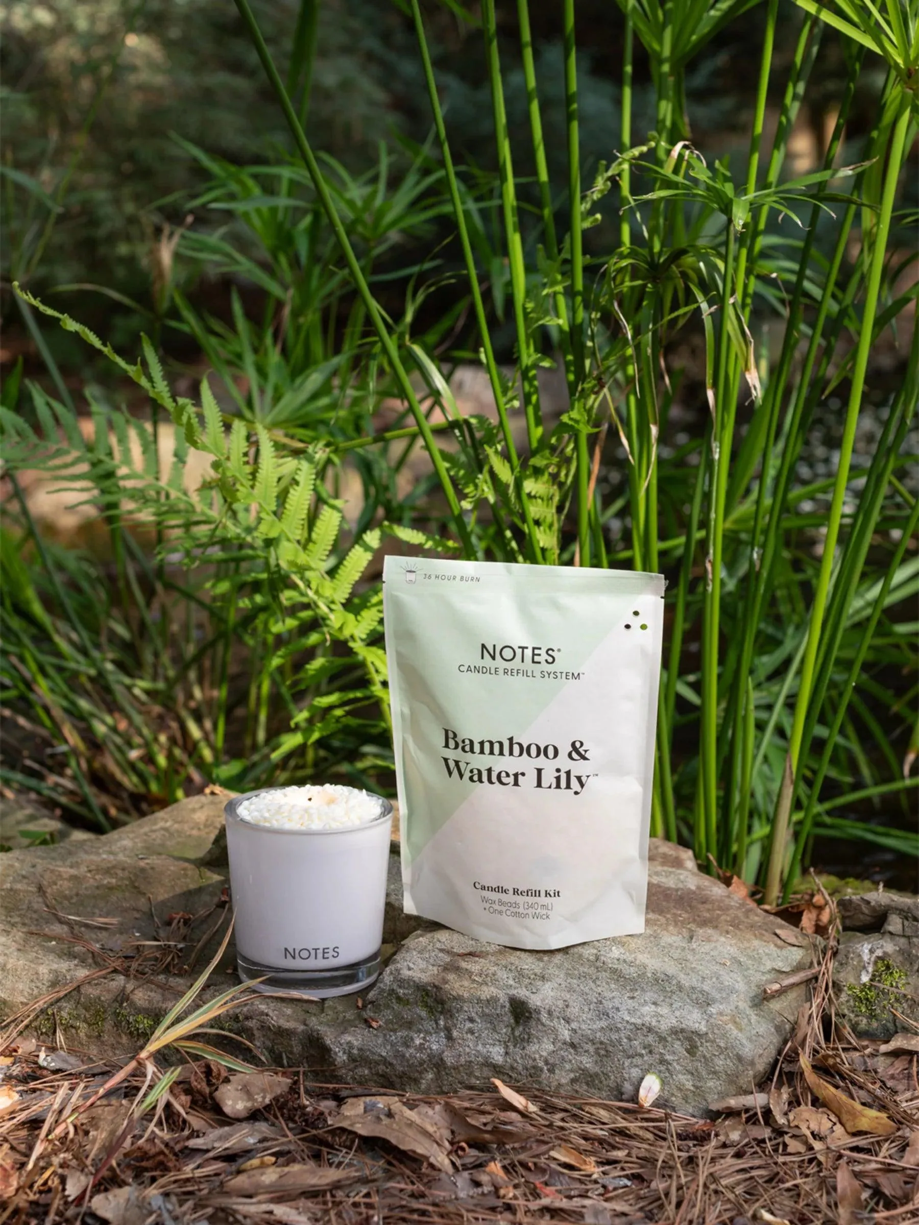 Sustainable Candle Refill Kit - NOTES Bamboo & Waterlilly
