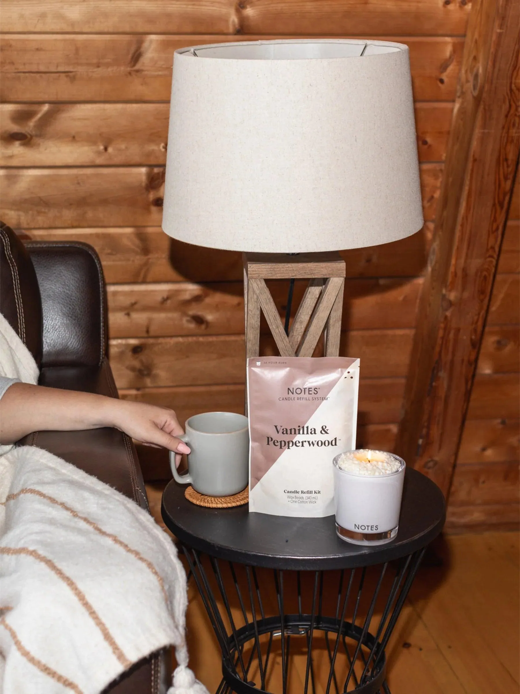 Sustainable Candle Refill Kit - NOTES Vanilla & Pepperwood