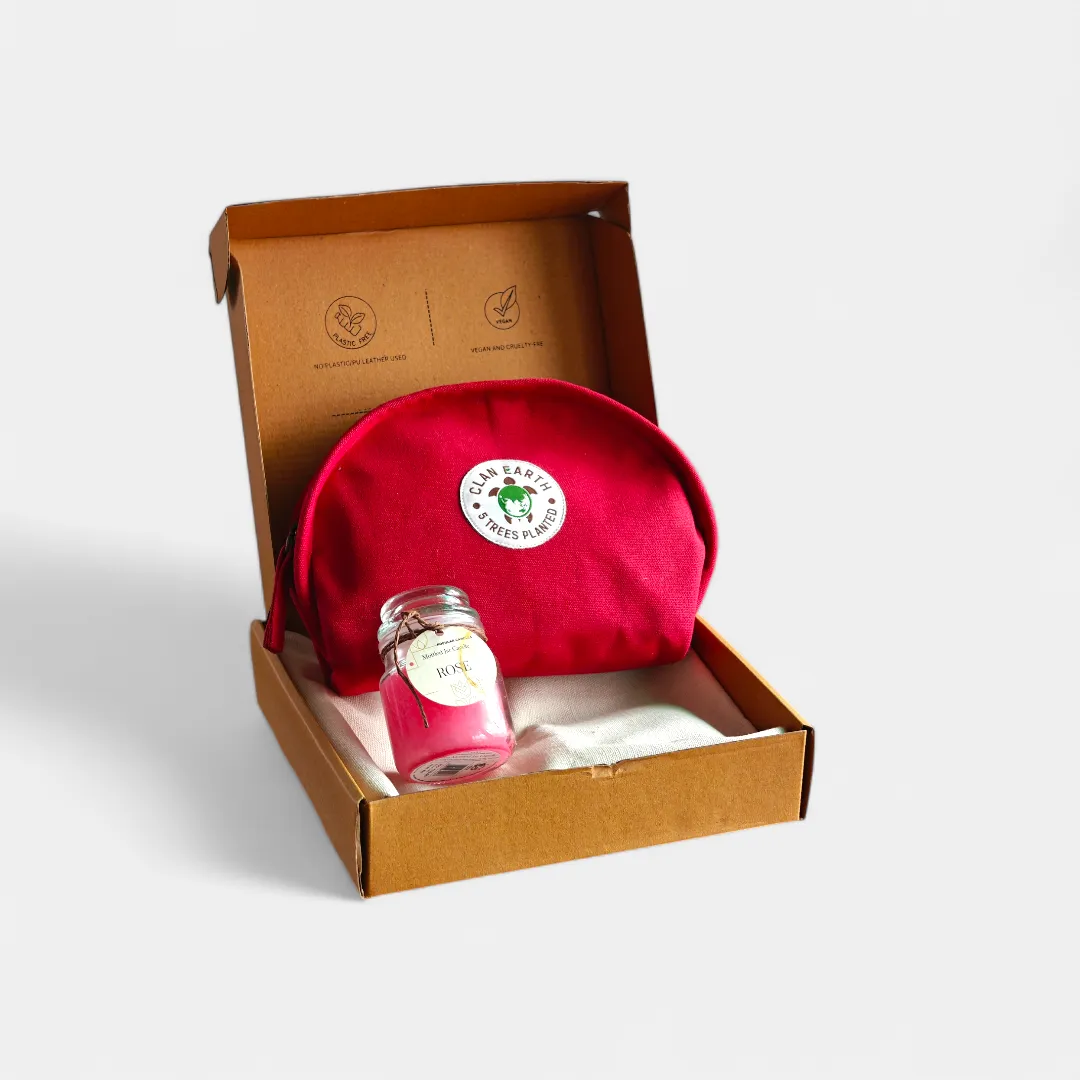 Sustainable Luxury Candle , Premium Cotton Canvas Pika Pouch | Sustainable Gifts | Crafted in India