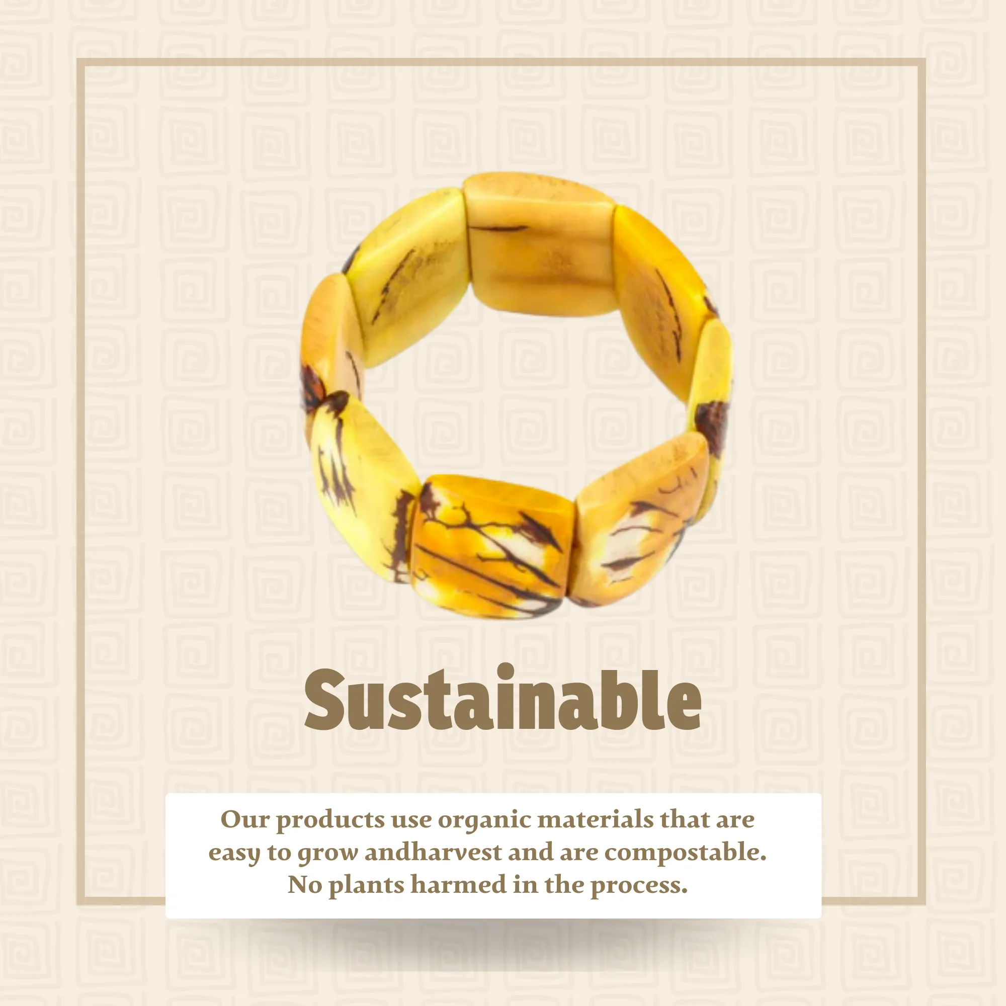 Sustainable Yellow Tagua Nut Bracelet