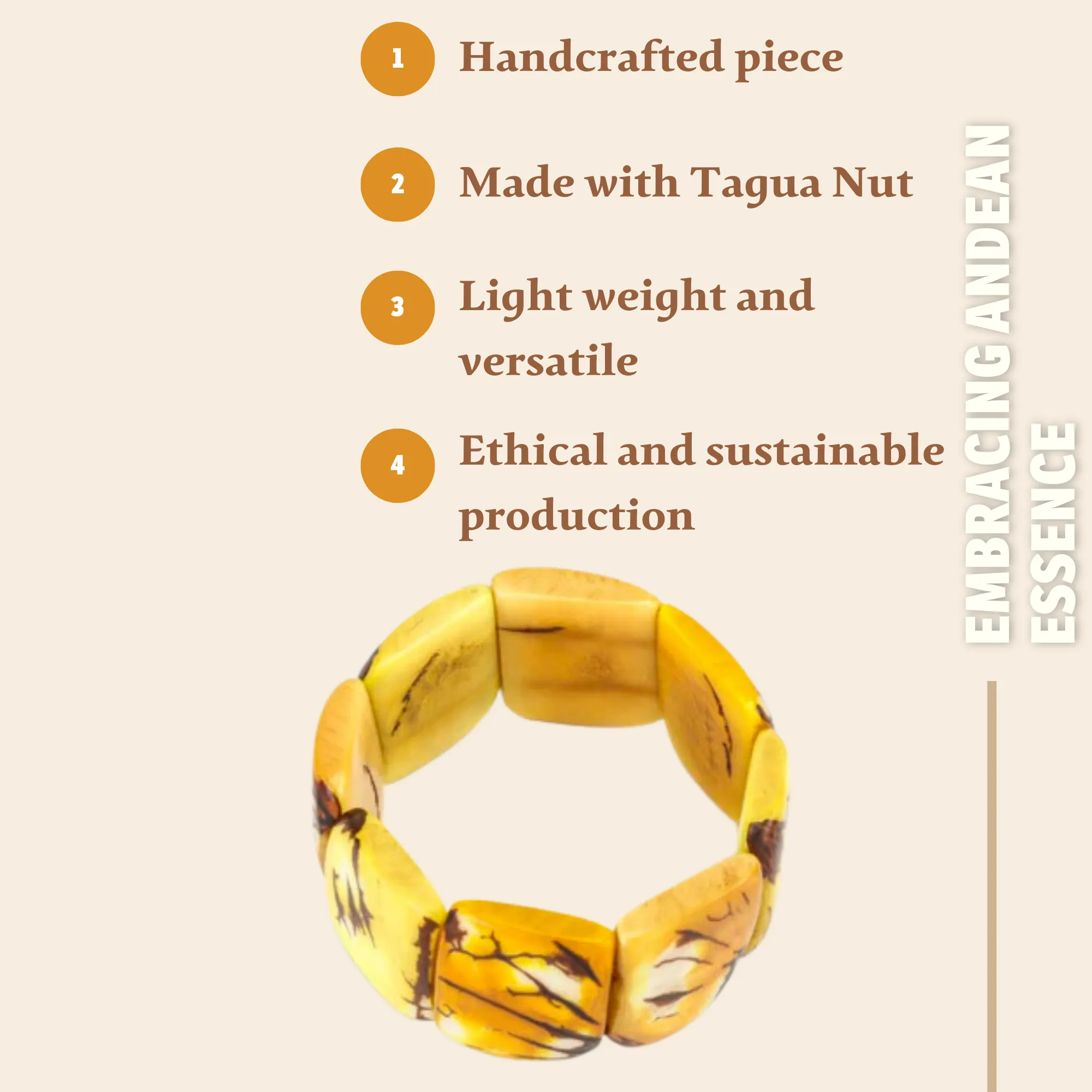Sustainable Yellow Tagua Nut Bracelet