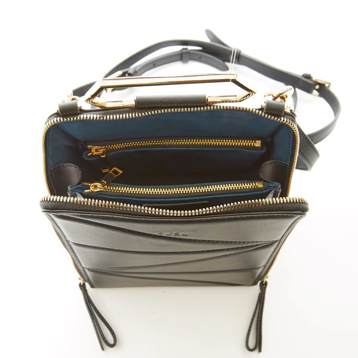 SUSU The Heidi Black Leather Backpack Purse