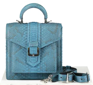 S'uvimal Blue Python Skin backpack /Crossbody Bag