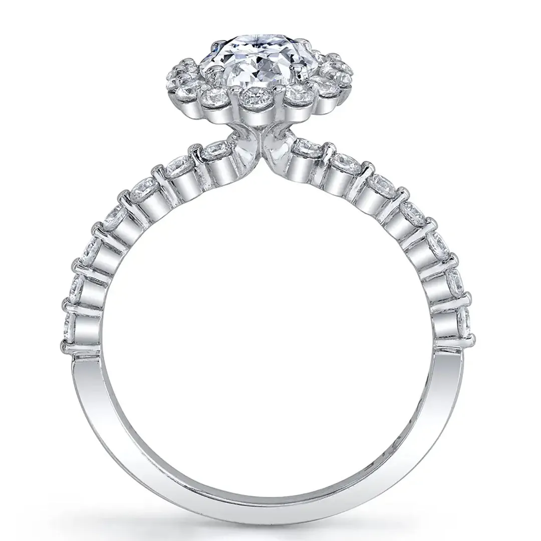 Sylvie Oval Cut Classic Halo Engagement Ring