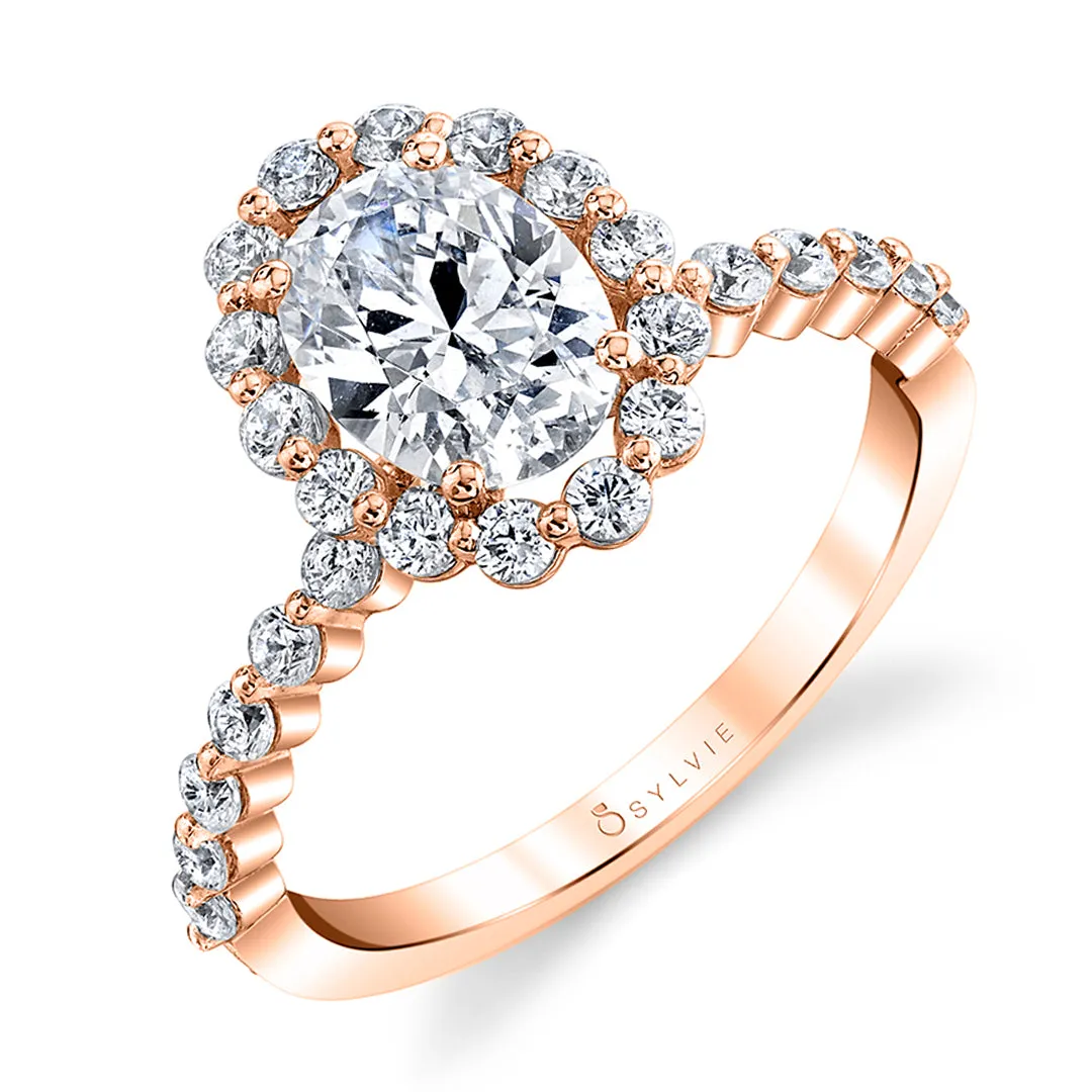 Sylvie Oval Cut Classic Halo Engagement Ring