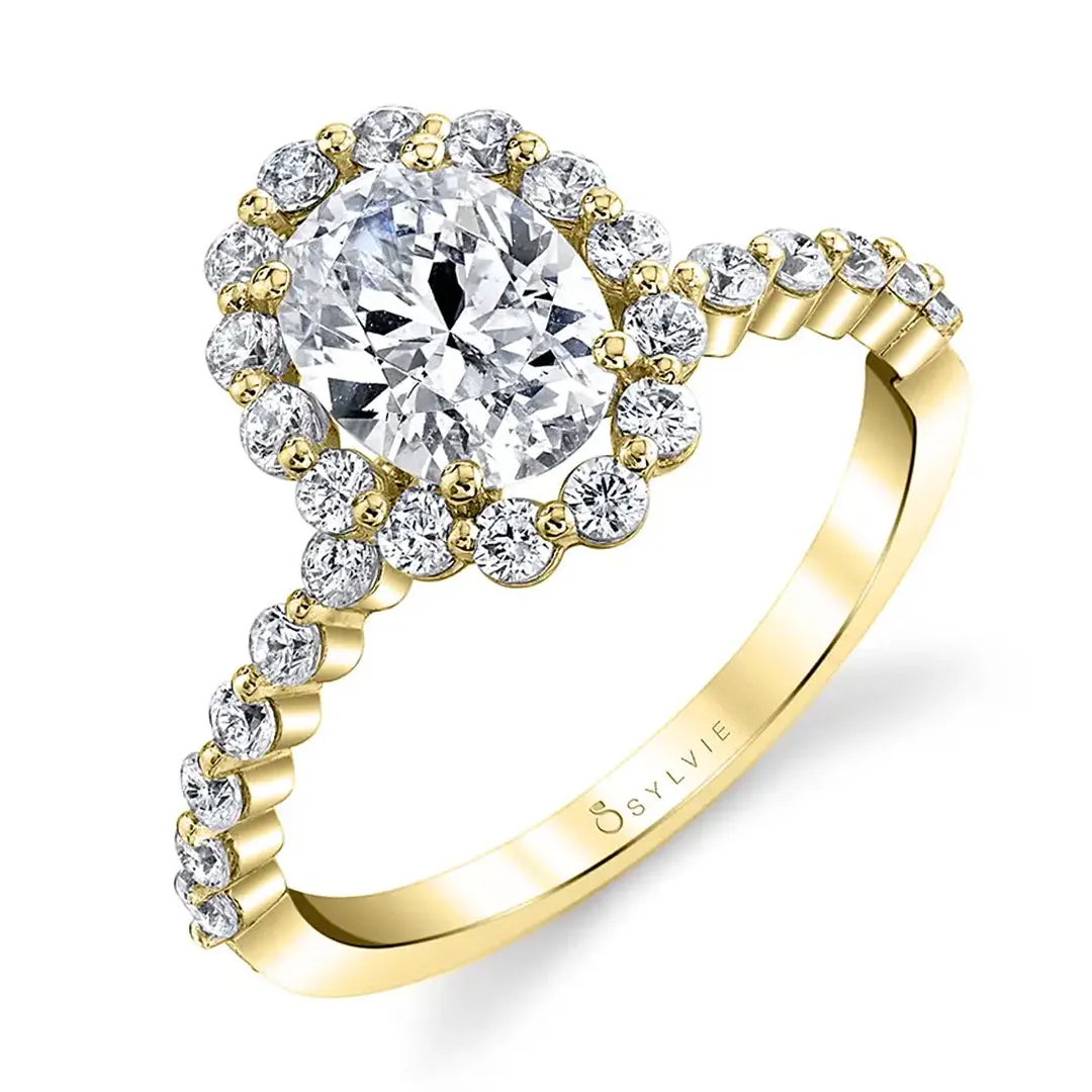 Sylvie Oval Cut Classic Halo Engagement Ring