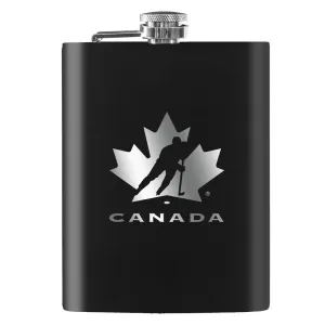 Team Canada Flask | Black Laser-Engraved 8oz