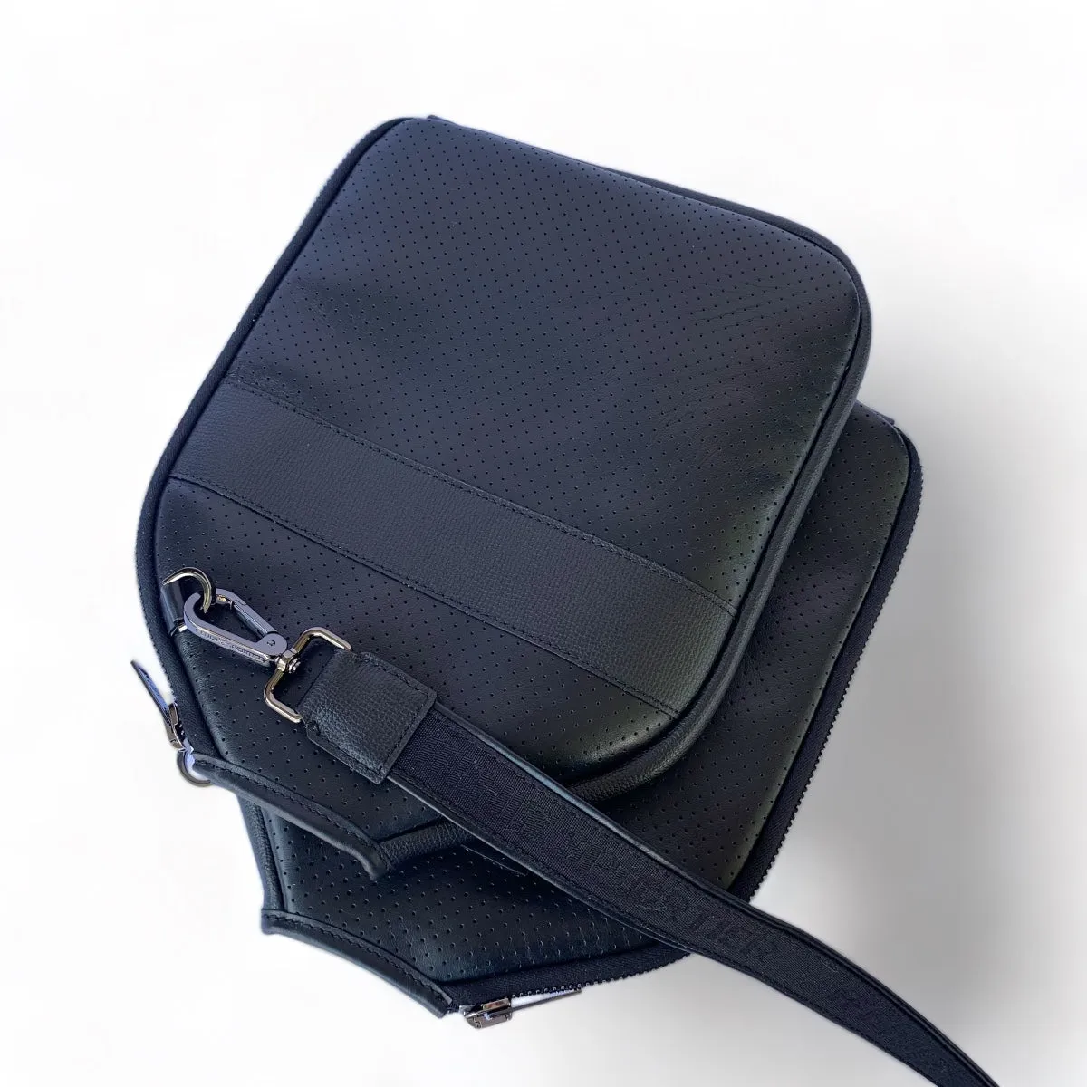 “The Addict” Leather Pickleball Bag - Black/Gunmetal
