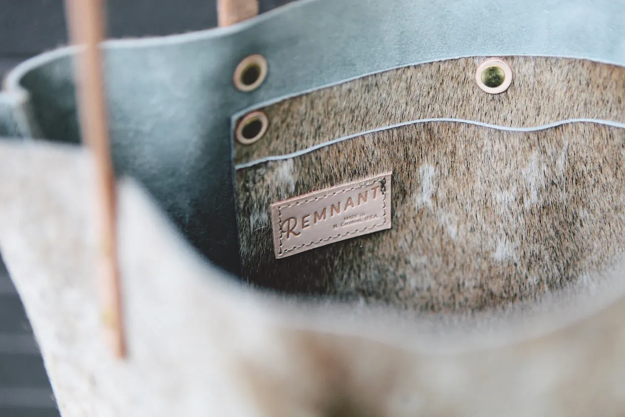 the original tote, caramel   white   gray hide
