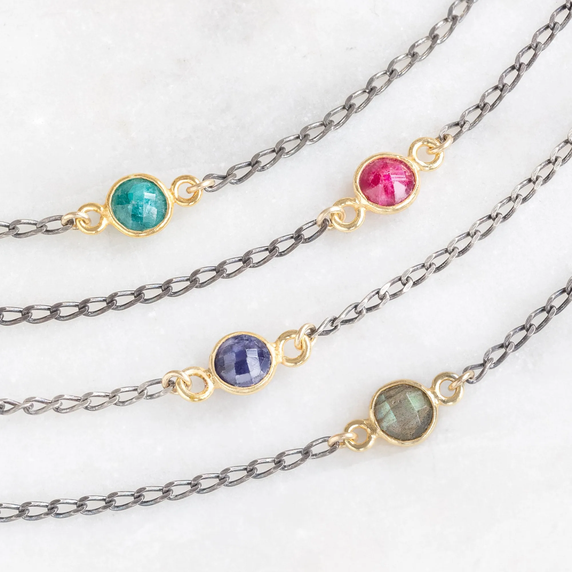 The Simple Emerald Gemstone Bracelet | Sterling Silver