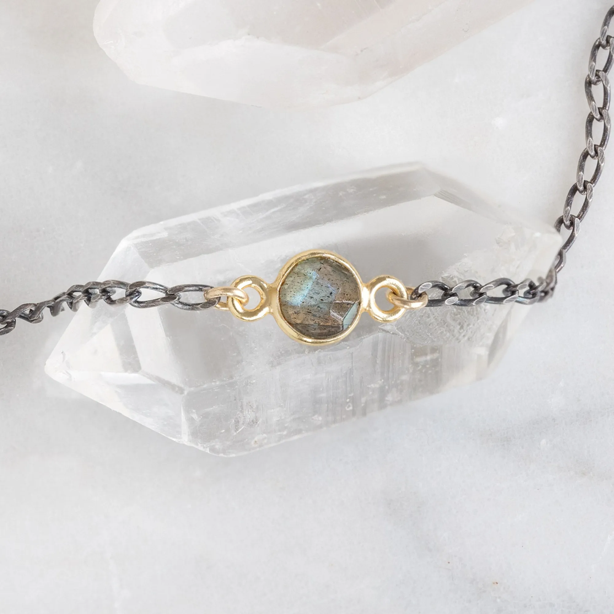 The Simple Labradorite Gemstone Bracelet | Sterling Silver