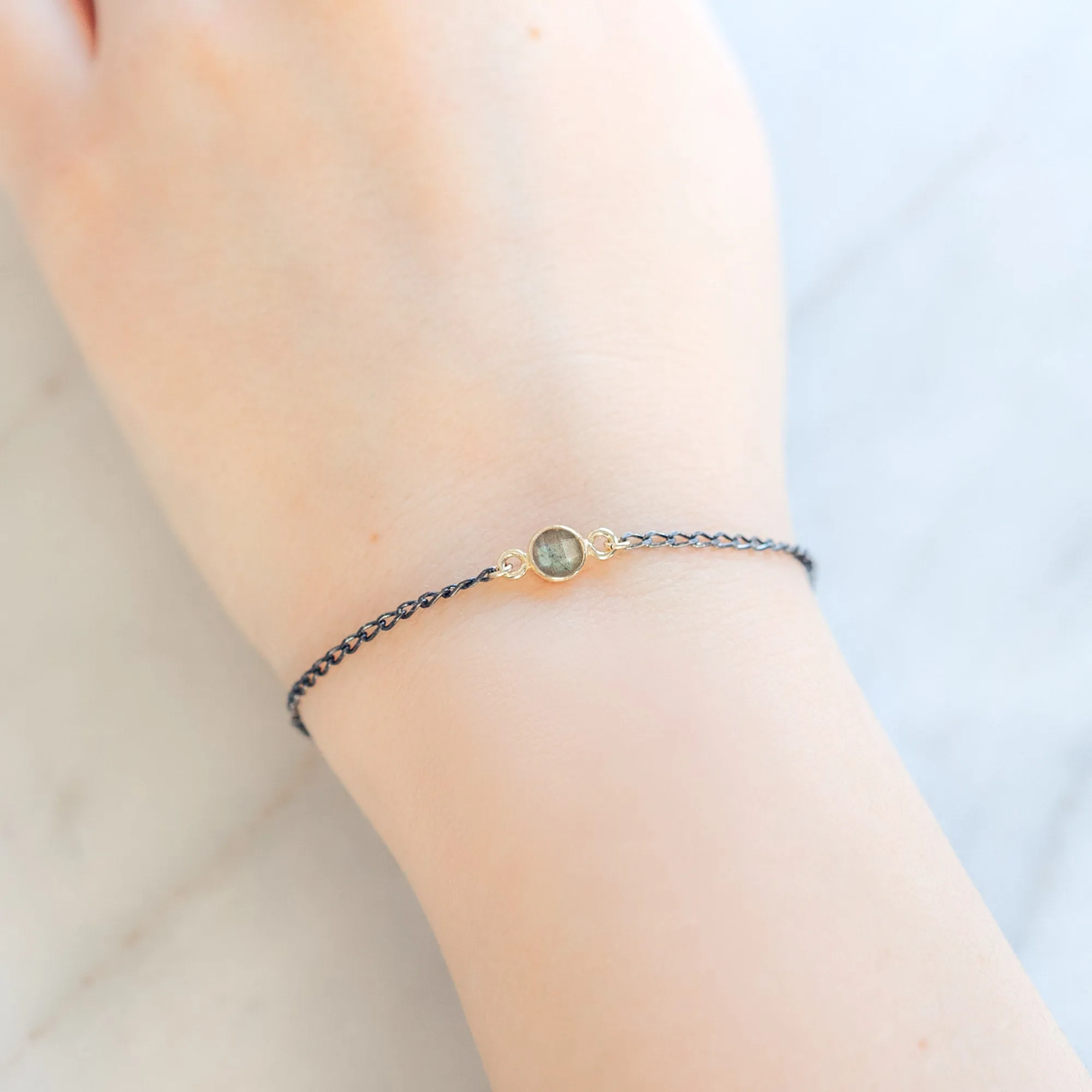 The Simple Labradorite Gemstone Bracelet | Sterling Silver