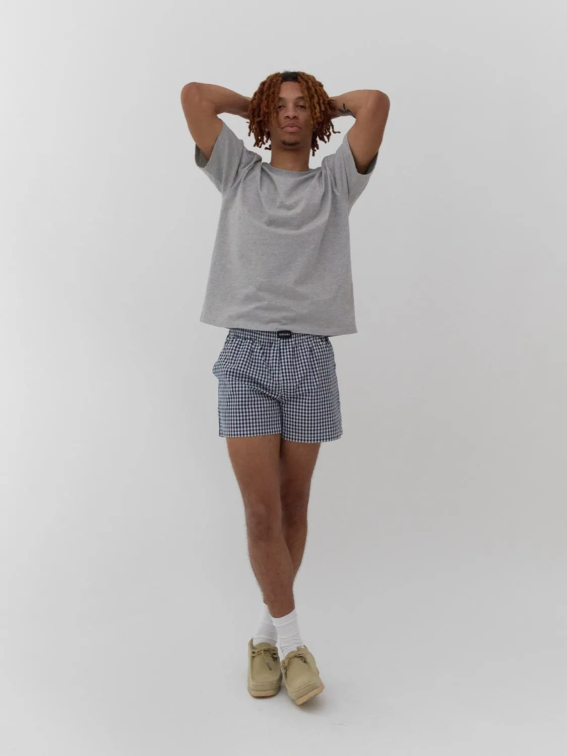 Three-Pocket Boxers Navy Gingham
