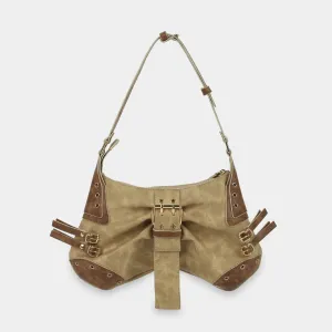 Túi xách BUTTERFLY màu beige phối nâu đất