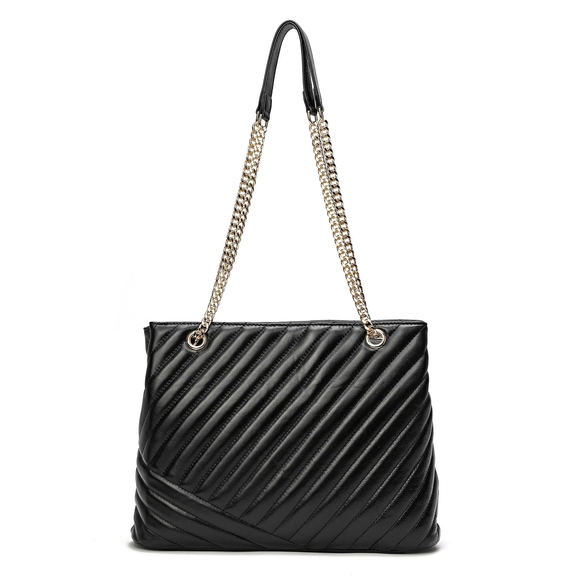 Tiffany & Fred Quilted Sheepskin Leather Tote Bag