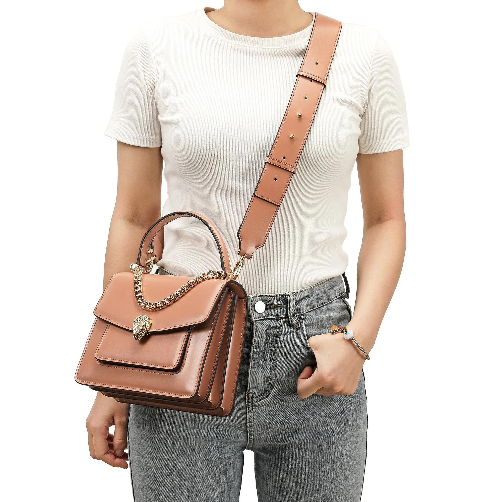 Tiffany & Fred Smooth Leather Top-Handle Crossbody
