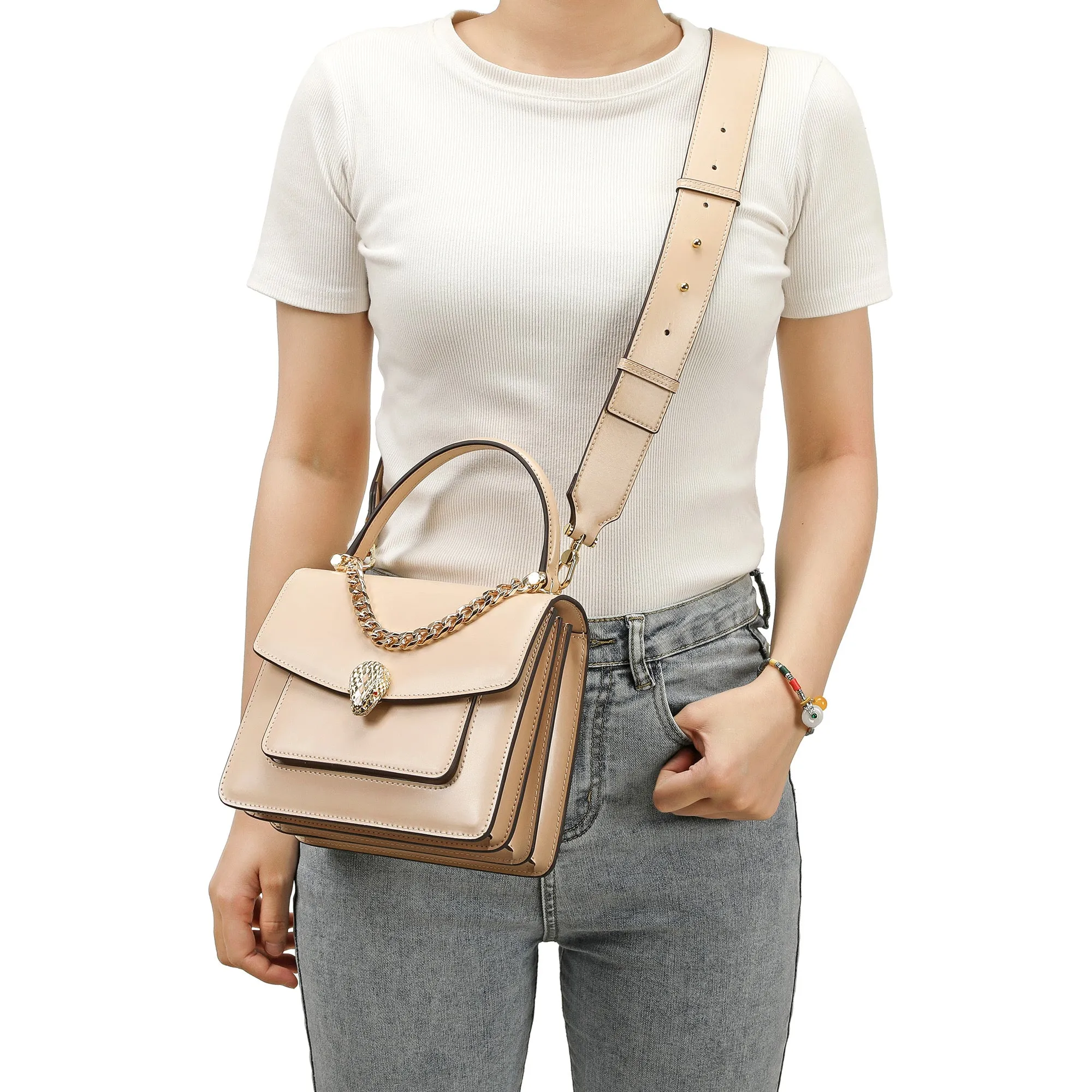 Tiffany & Fred Smooth Leather Top-Handle Crossbody