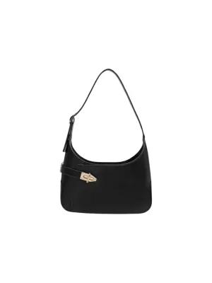 Timeless Black Zipper Shoulder Tote for Women