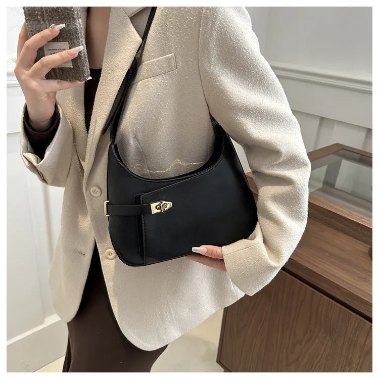 Timeless Black Zipper Shoulder Tote for Women