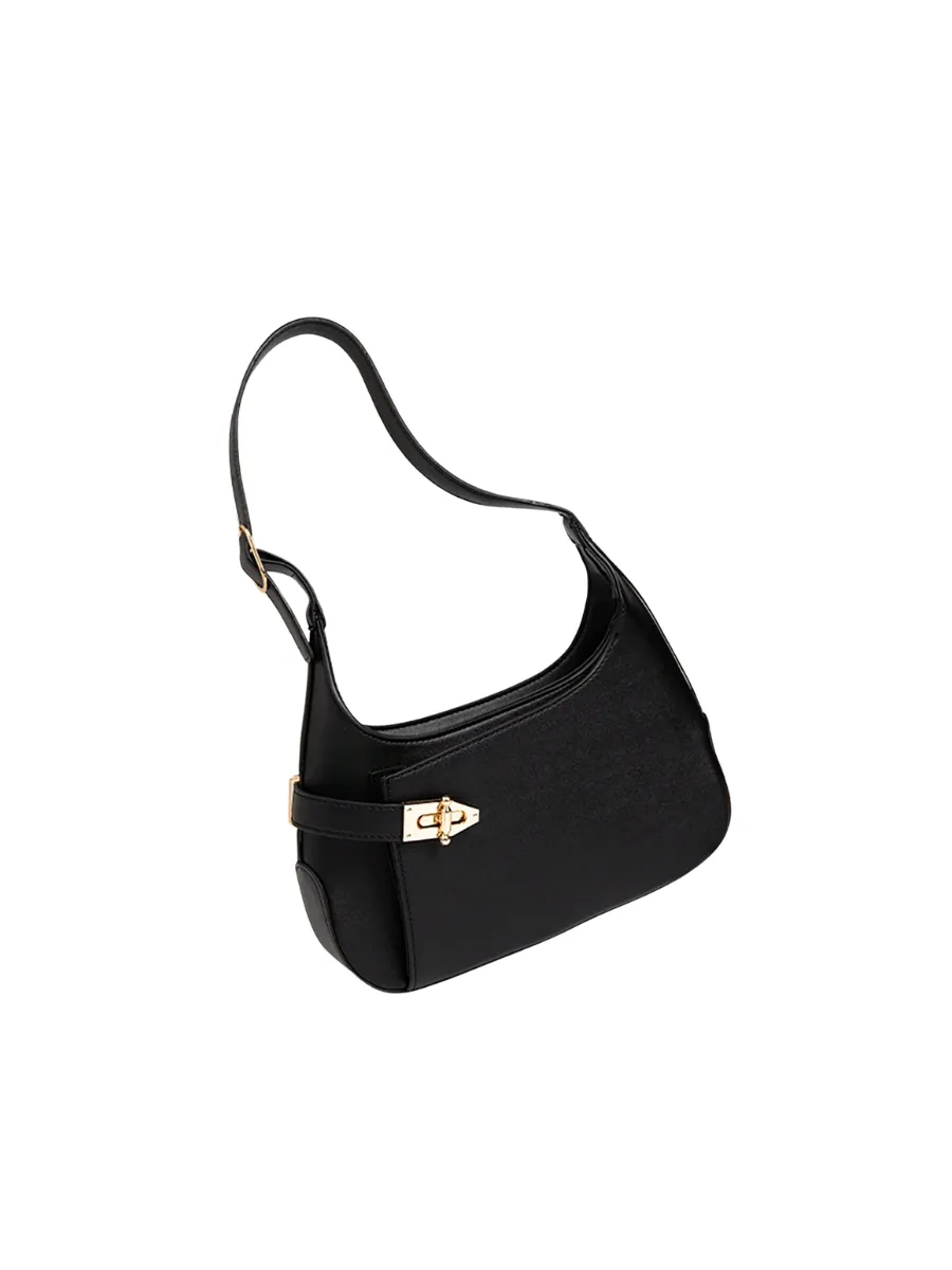 Timeless Black Zipper Shoulder Tote for Women