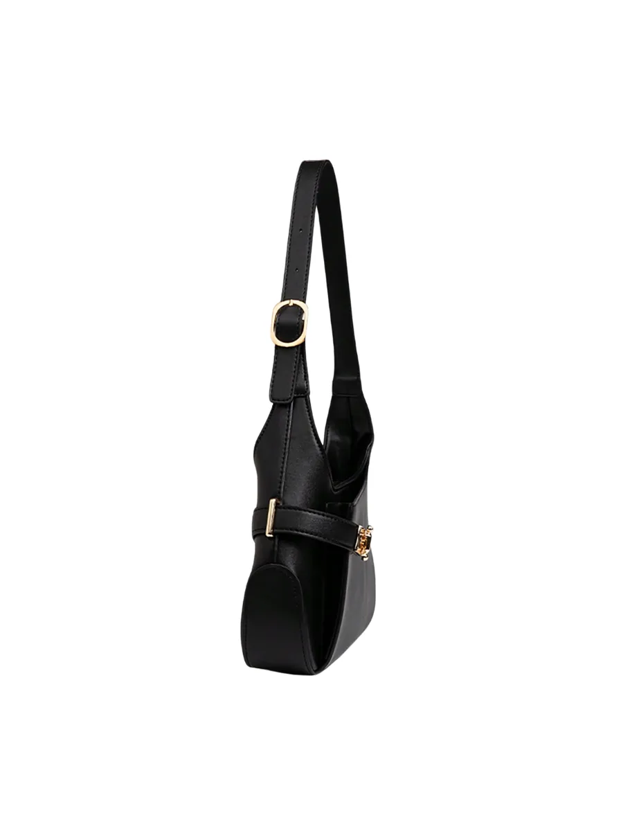 Timeless Black Zipper Shoulder Tote for Women