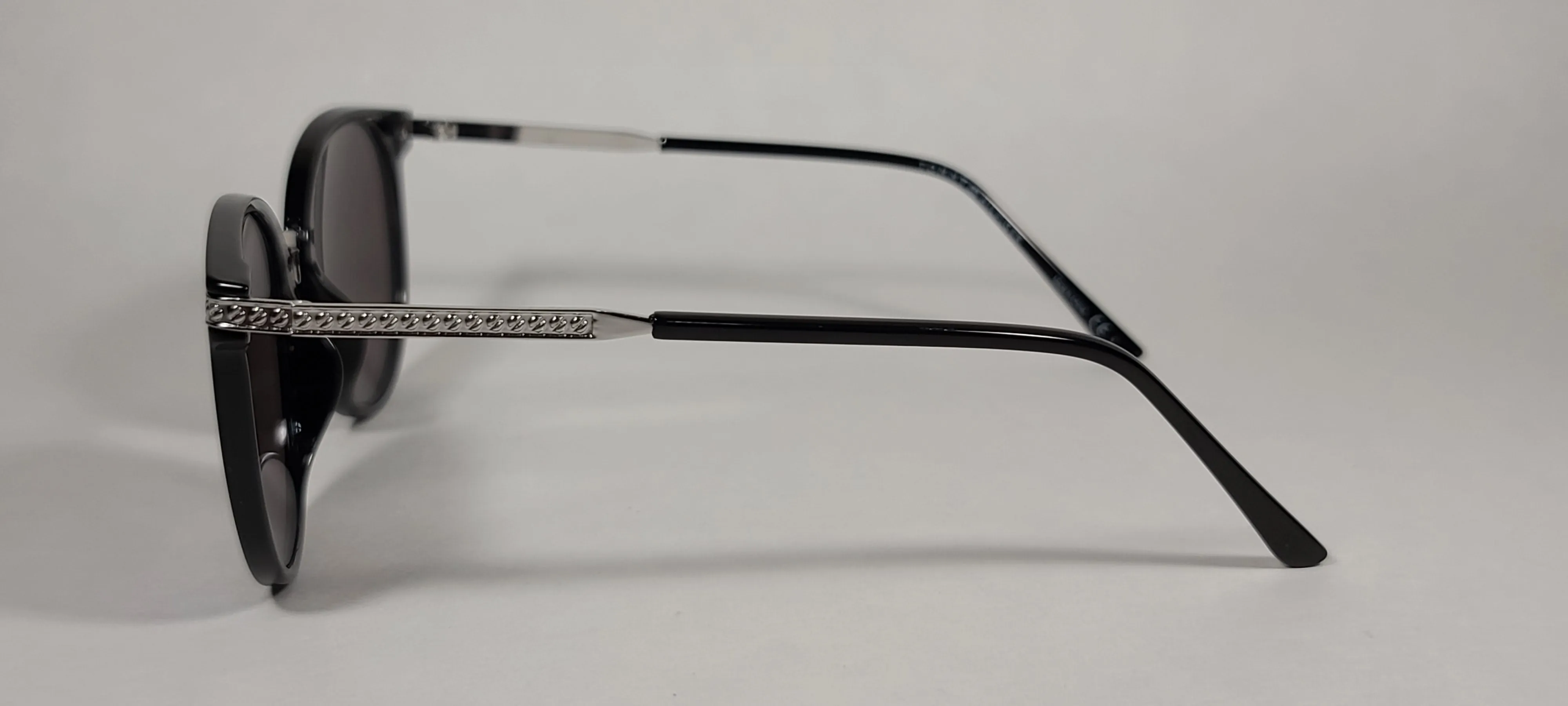 Tommy Hilfiger Mystique Sunglasses Shiny Black And Silver Frame Blue Mirror Lens MYSTIQUE WP OL510