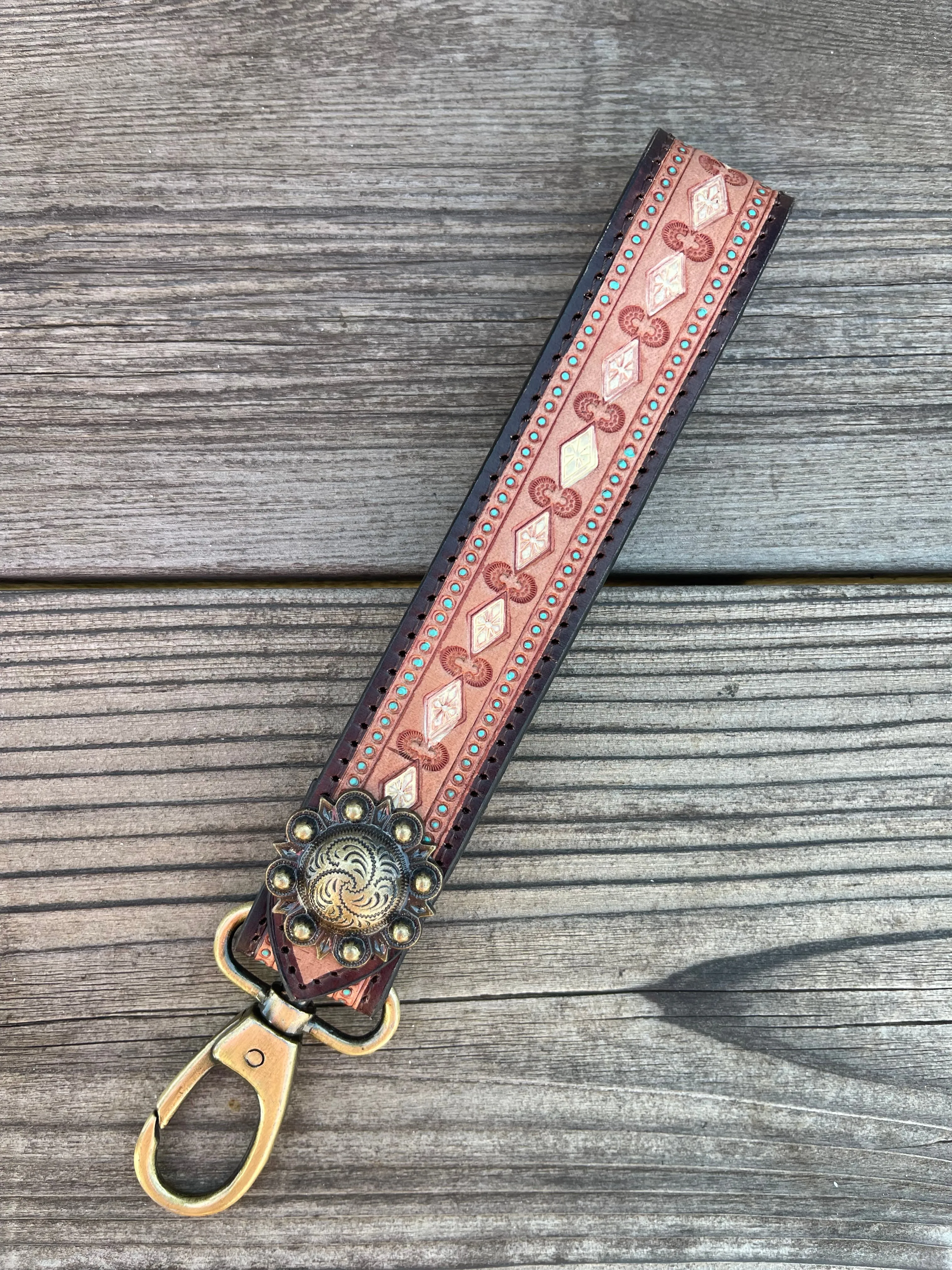 Tooled Leather Keychain