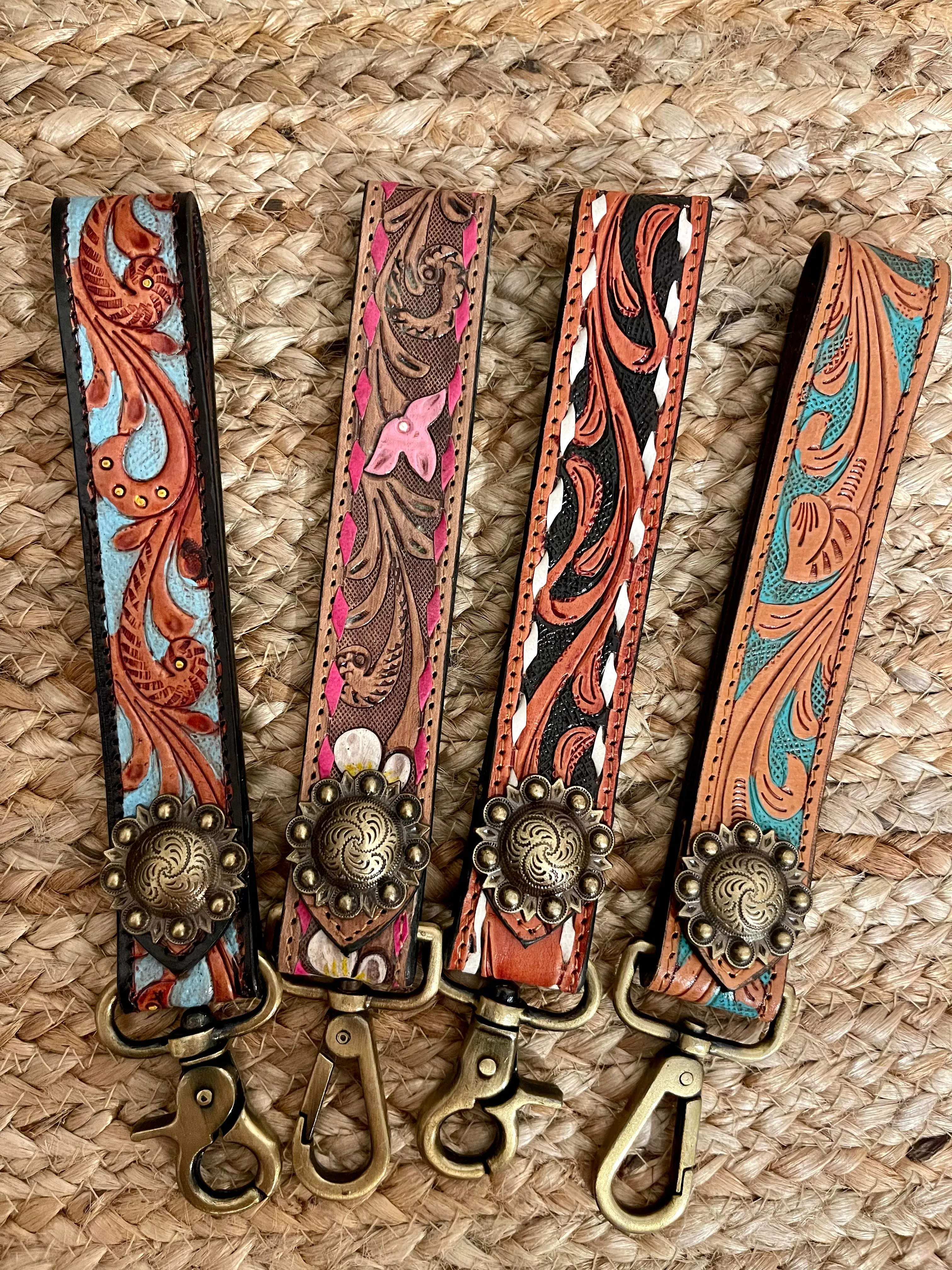Tooled Leather Keychain