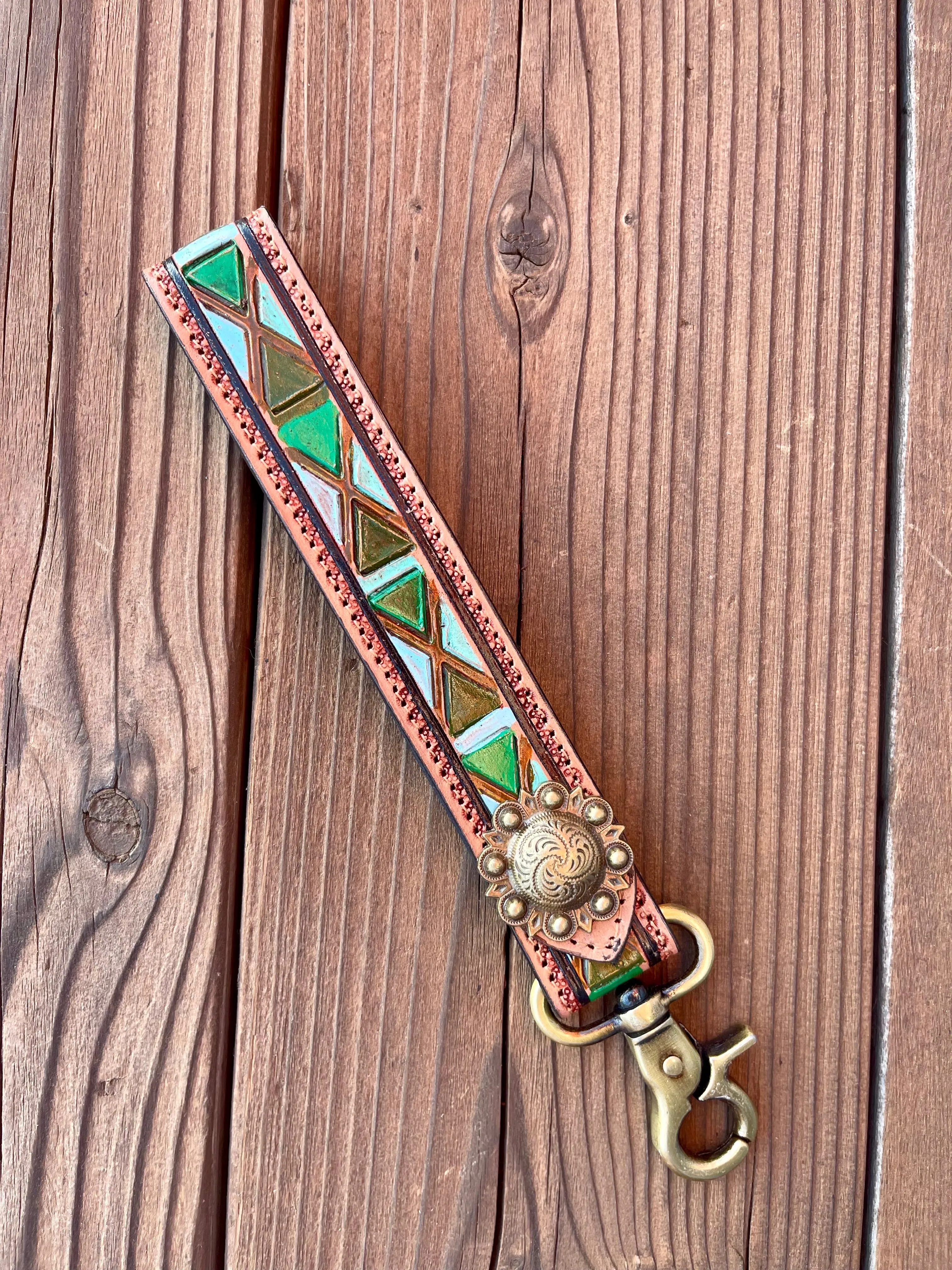 Tooled Leather Keychain