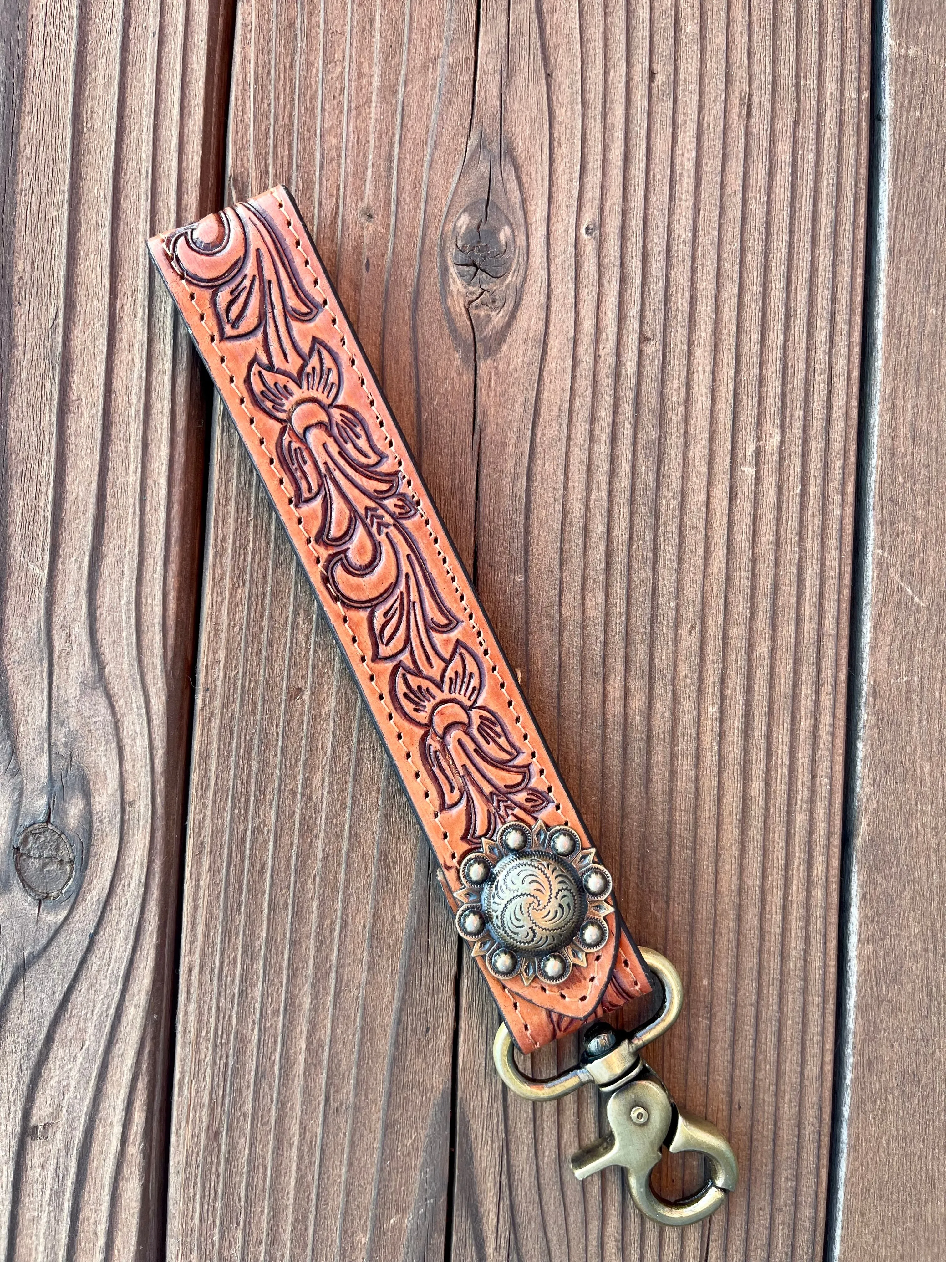 Tooled Leather Keychain