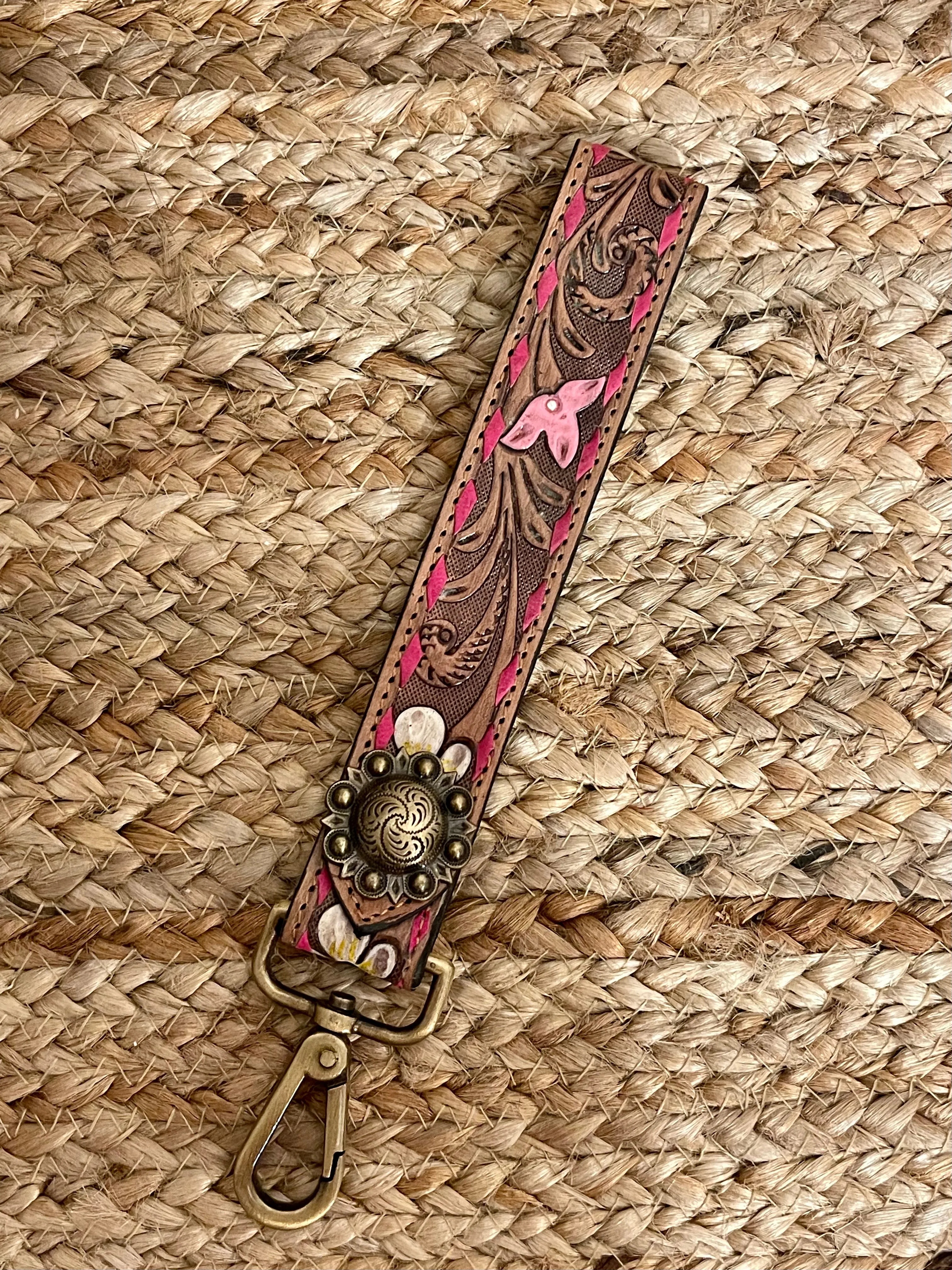 Tooled Leather Keychain