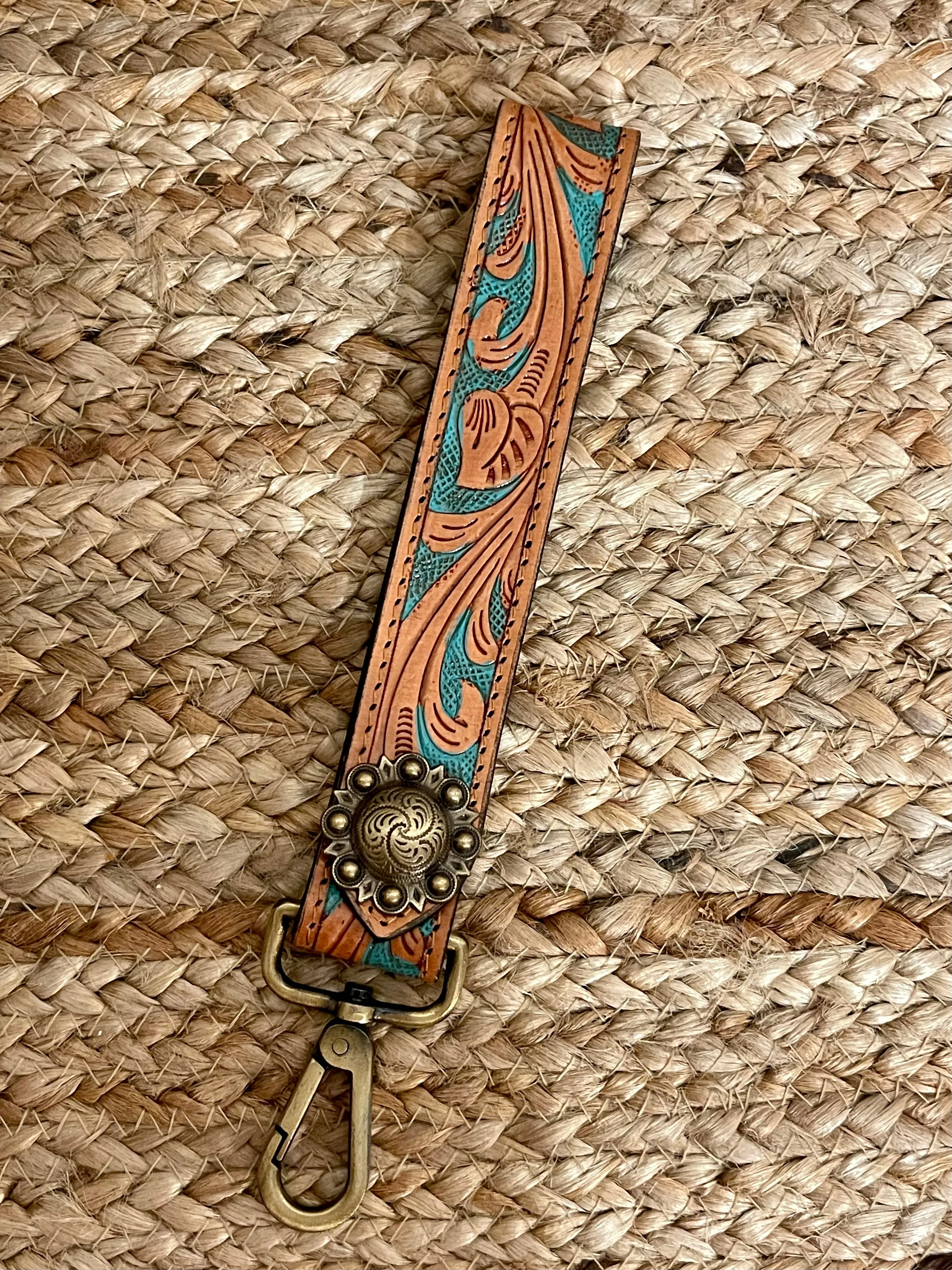 Tooled Leather Keychain