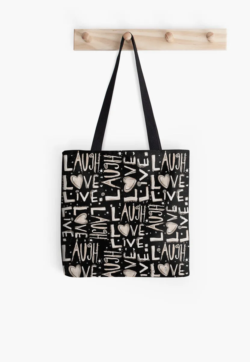 Tote Bag 'Laugh Love Live' black