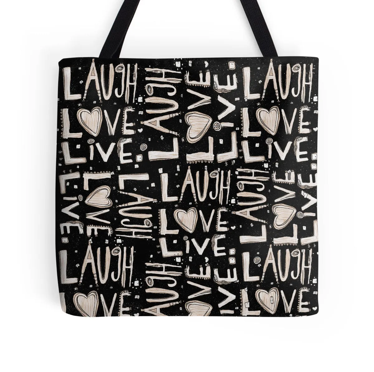 Tote Bag 'Laugh Love Live' black