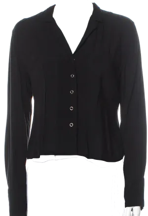 Totokaelo Black V-Neck Long Sleeve Cropped Light Jacket/Top
