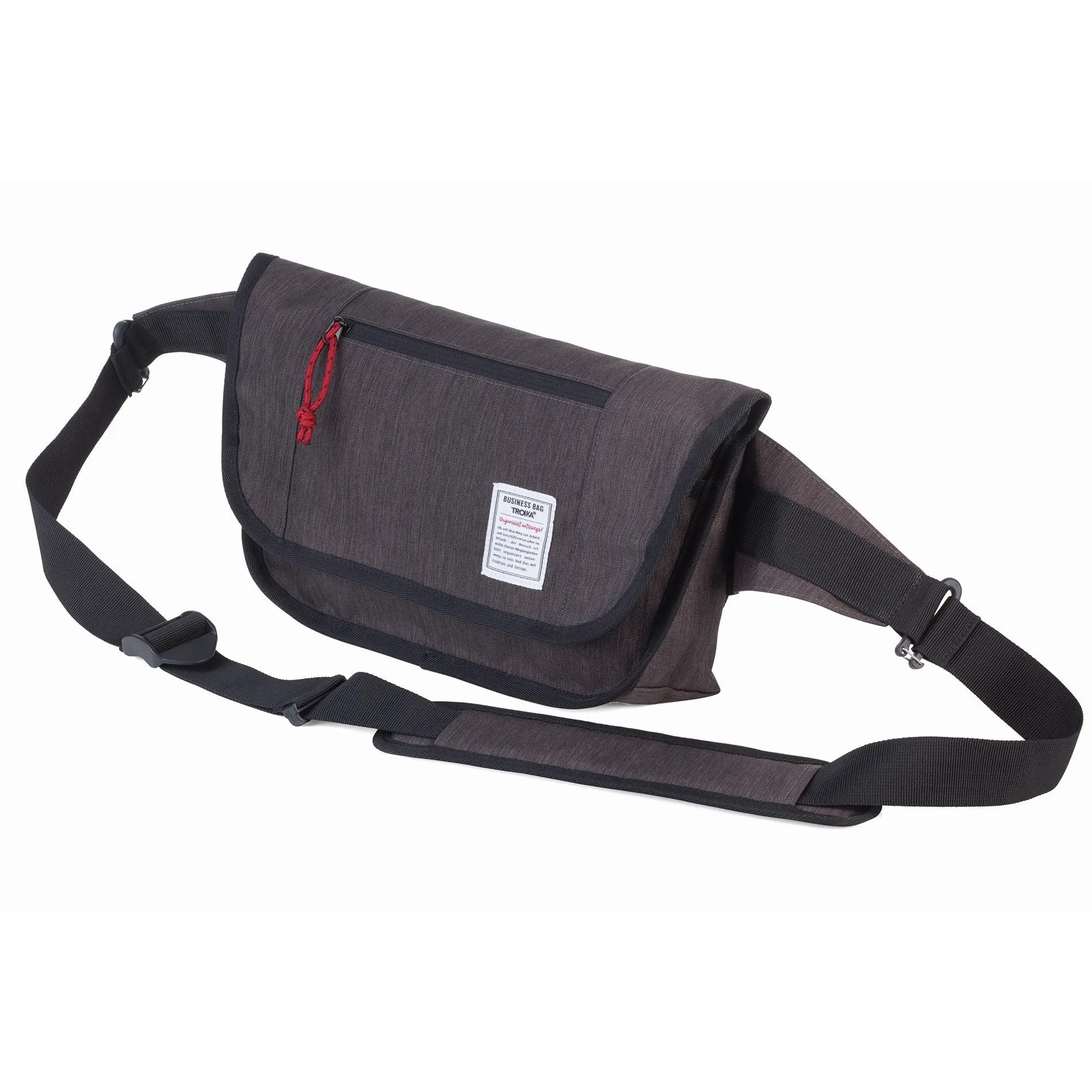 TROIKA Business Crossbody Bag: Hands-Free Wear for Active Lifestyles Grey