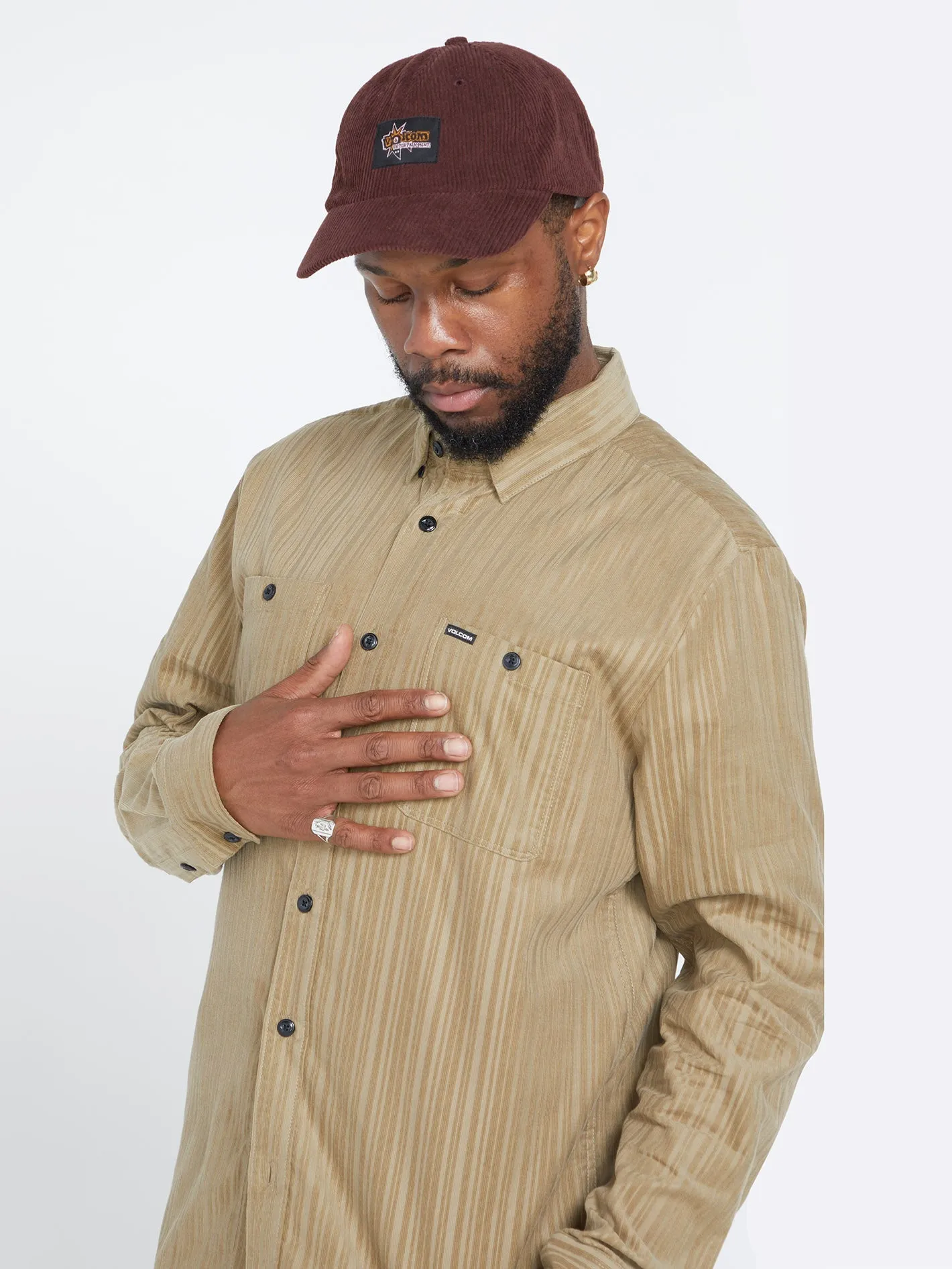 V Ent Fat Tony Gewebtes Hemd - KHAKI