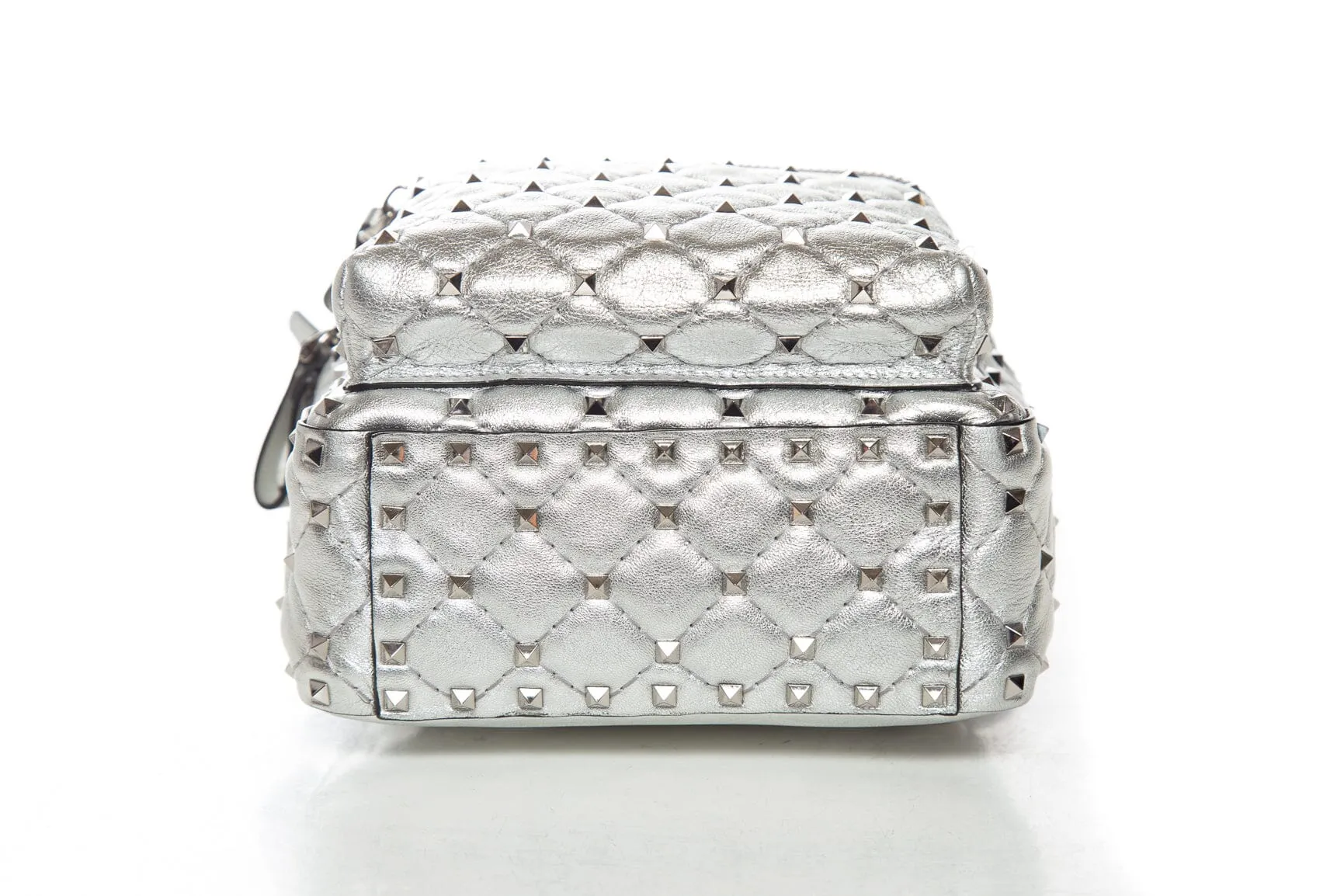 Valentino Silver Leather Rockstud Backpack