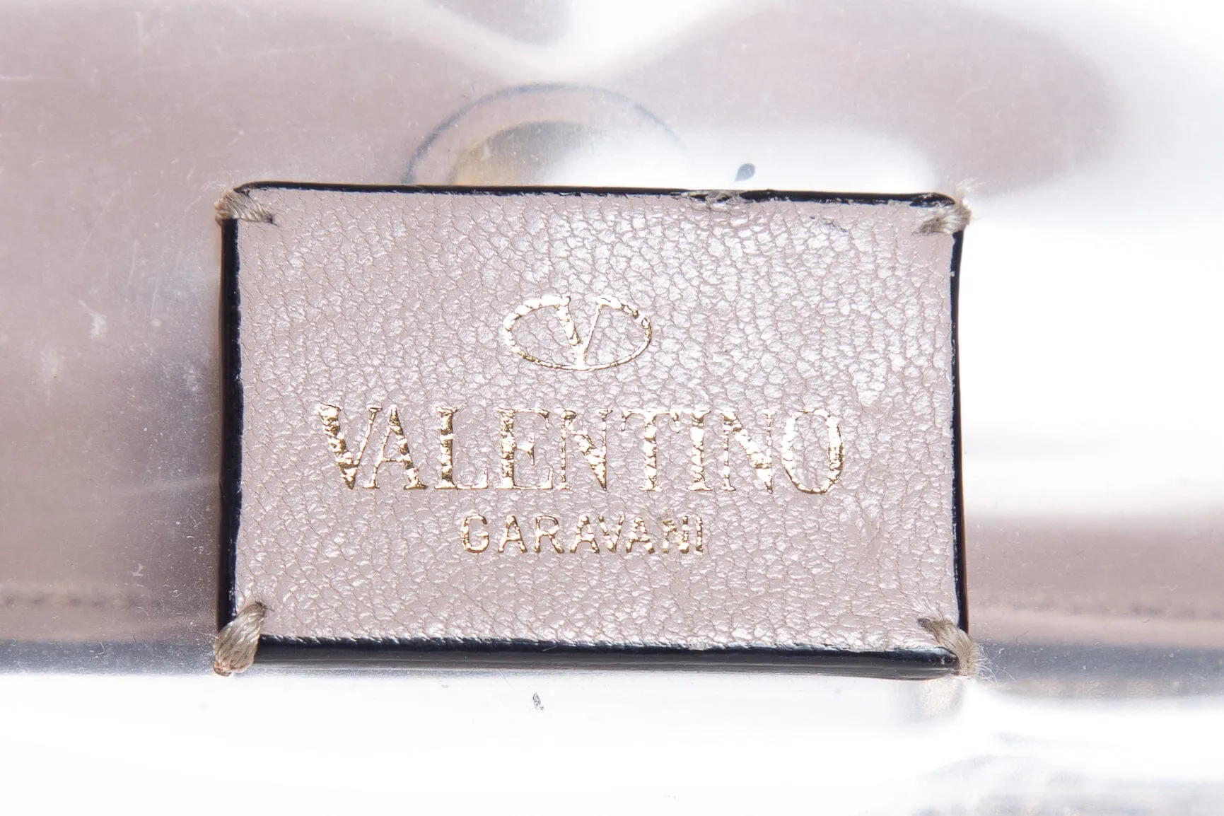 Valentino Taupe Leather and PVC Va Va Voom Rockstud Handbag