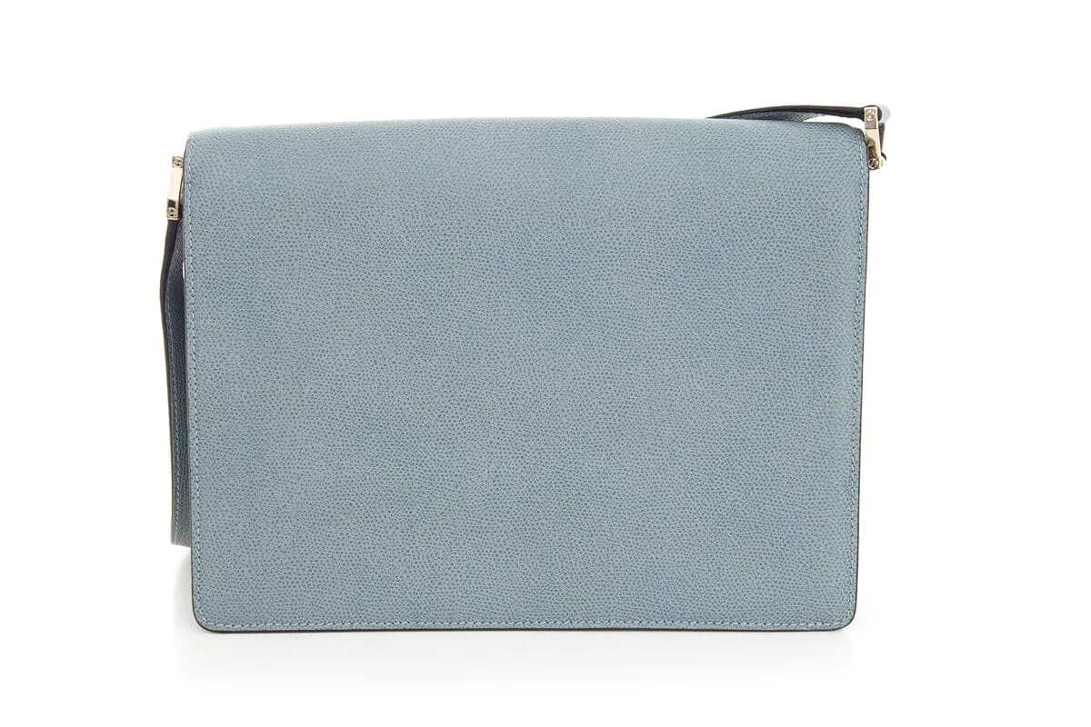 Valextra Blue Leather Crossbody Handbag