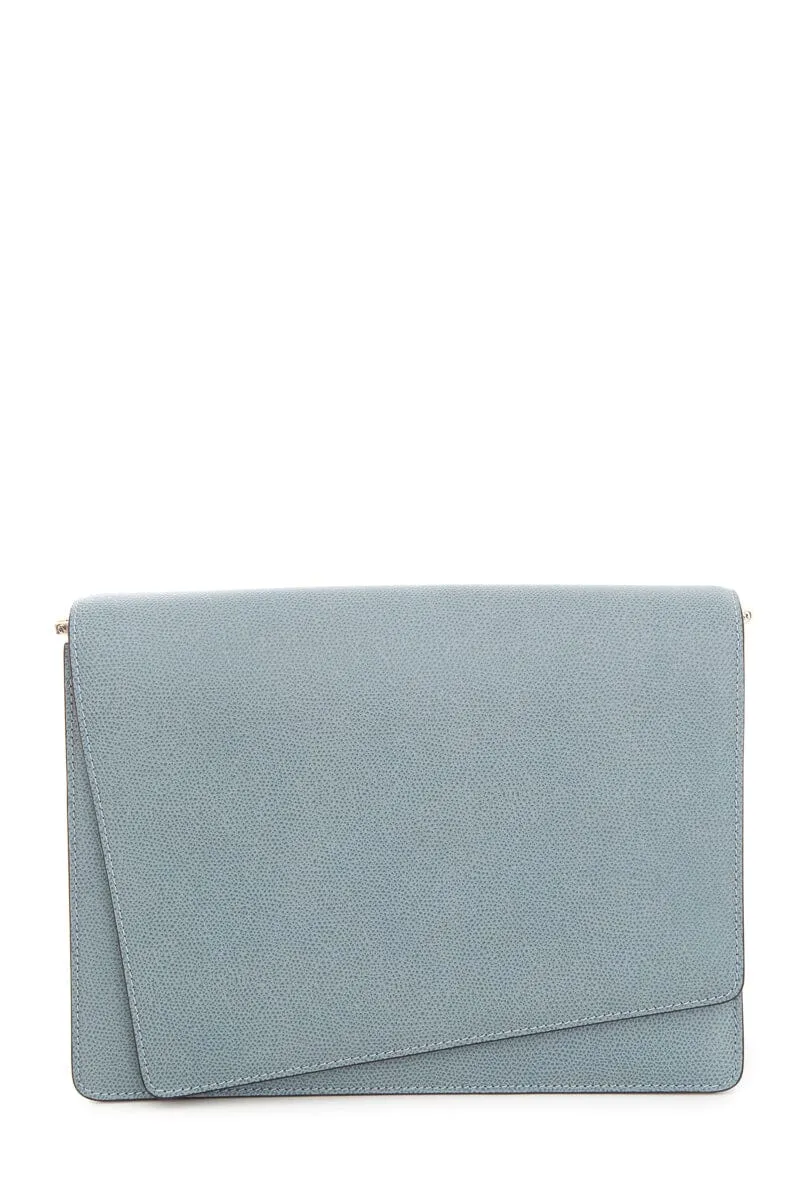Valextra Blue Leather Crossbody Handbag