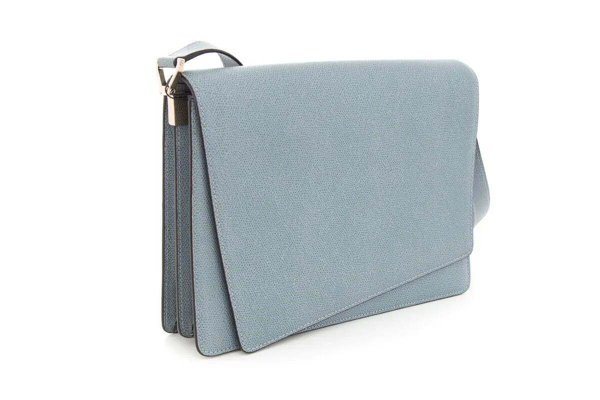 Valextra Blue Leather Crossbody Handbag